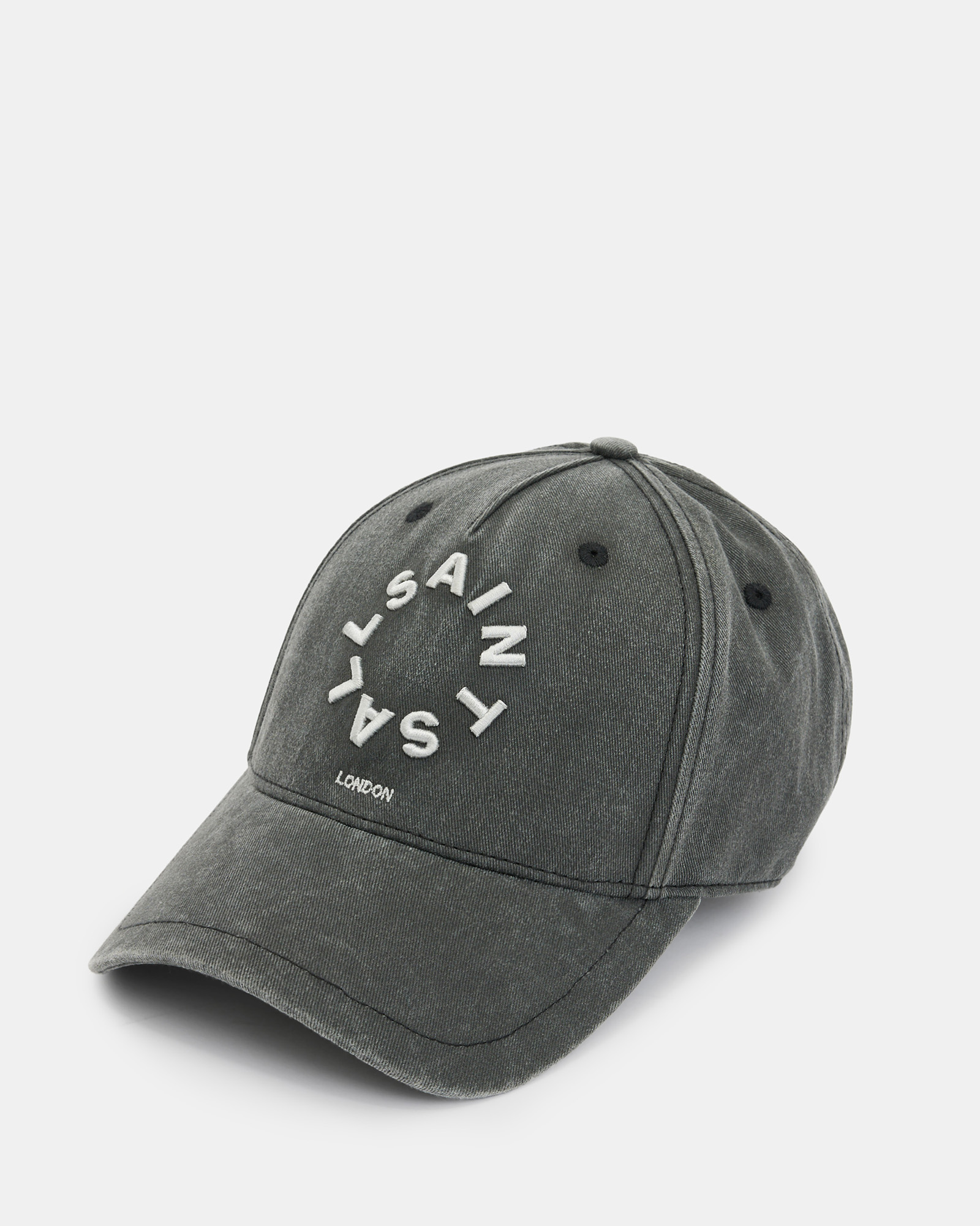 AllSaints Tierra Embroidered Logo Baseball Cap,, WASHED BLACK/WHITE
