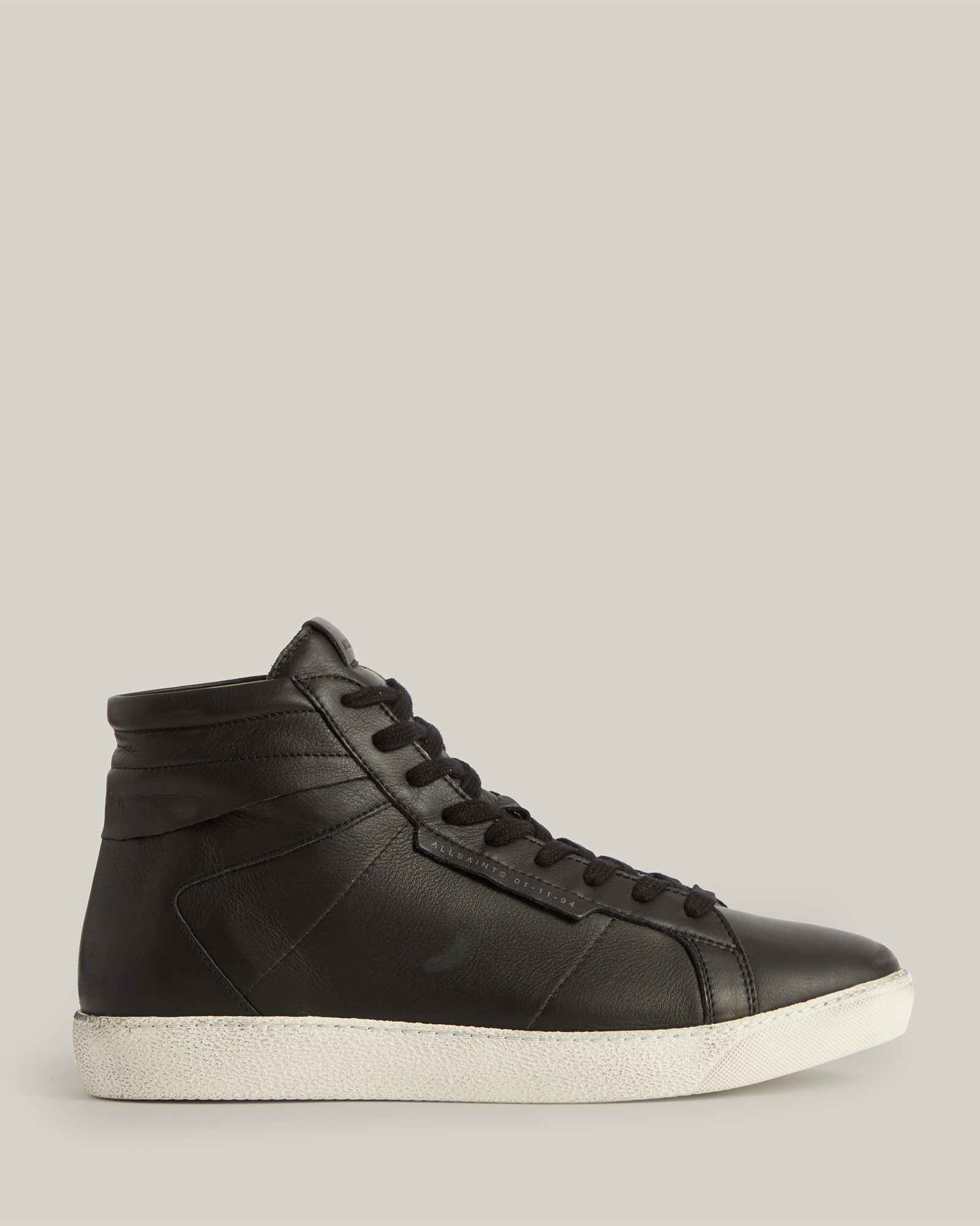Miles High Top Leather Trainers Black | ALLSAINTS