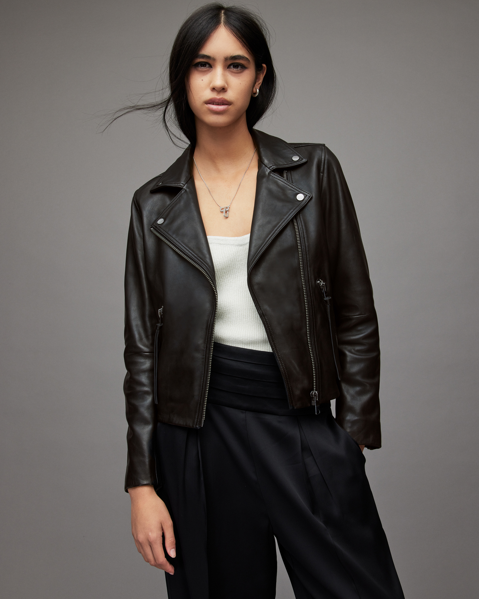 All saints dalby sales leather biker jacket