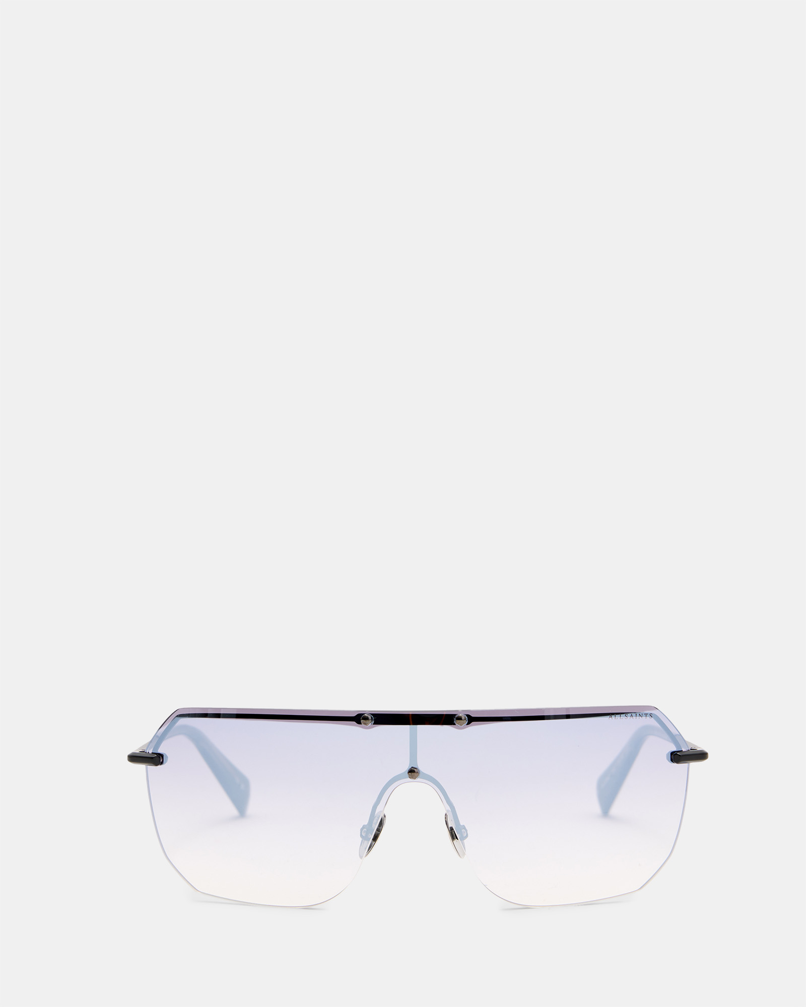 AllSaints Ace Rimless Visor Sunglasses,, Black/matte Black, Size: One Size