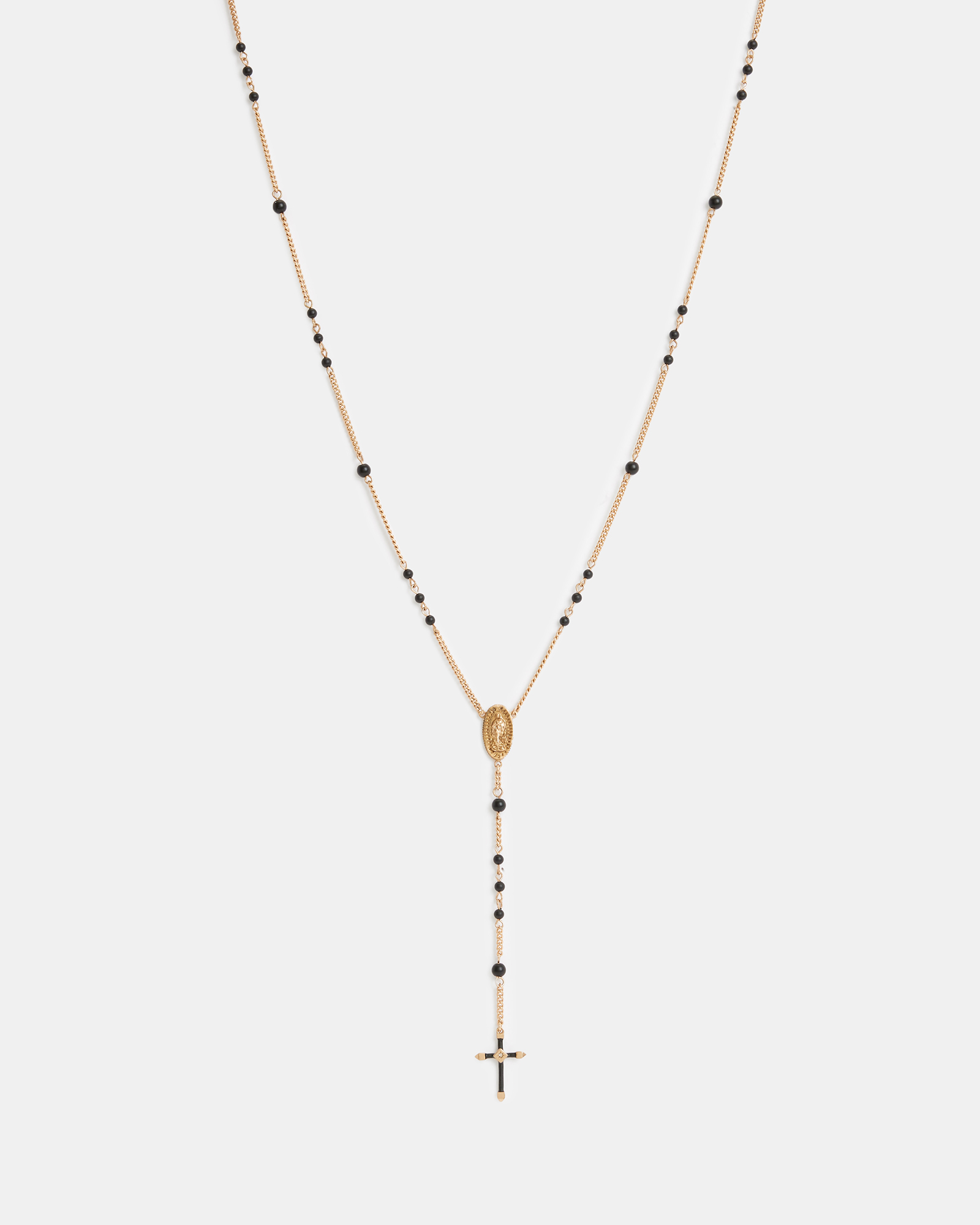 Lyra Cross Gold-Tone Necklace BLACK/WARM BRASS
