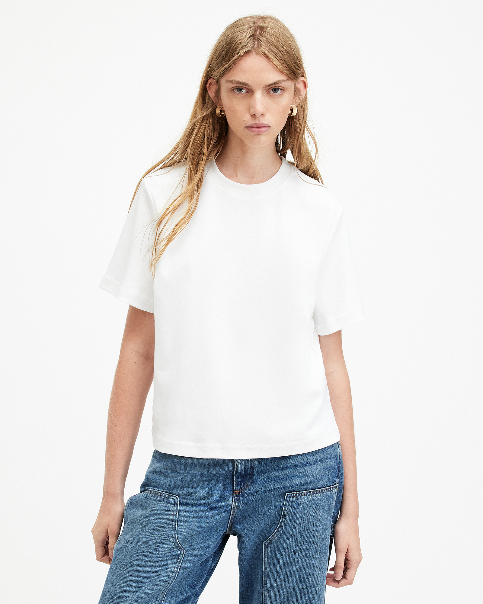 AllSaints Lisa Crew Neck Short Sleeve T-Shirt,, White