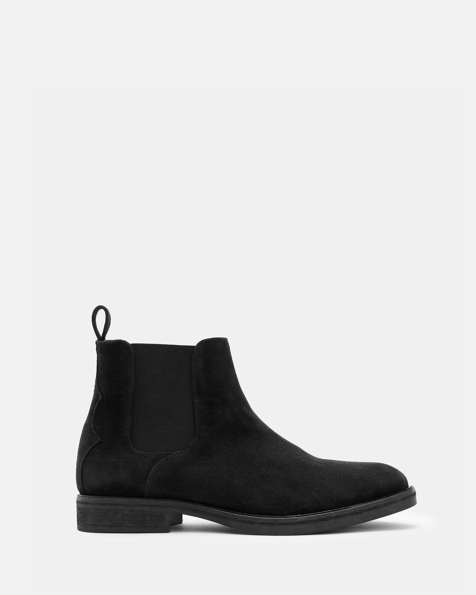 Shop Allsaints Creed Suede Chelsea Boots In Black