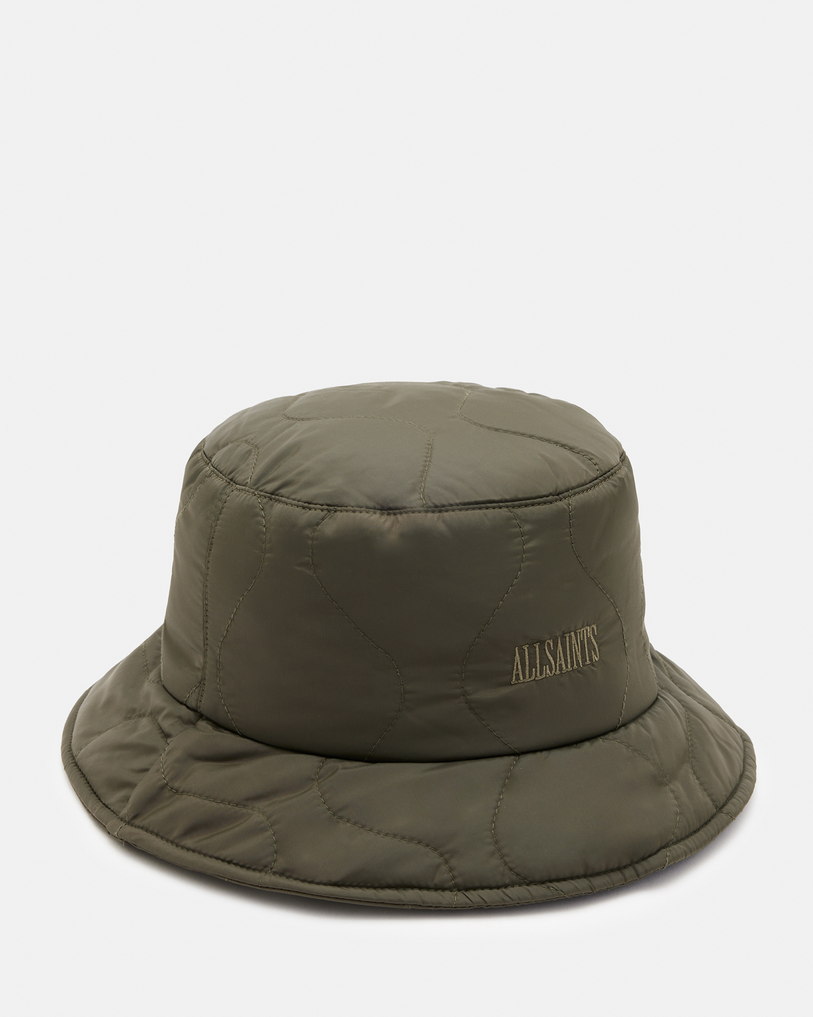 Harvey Quilted Bucket Hat Khaki | ALLSAINTS
