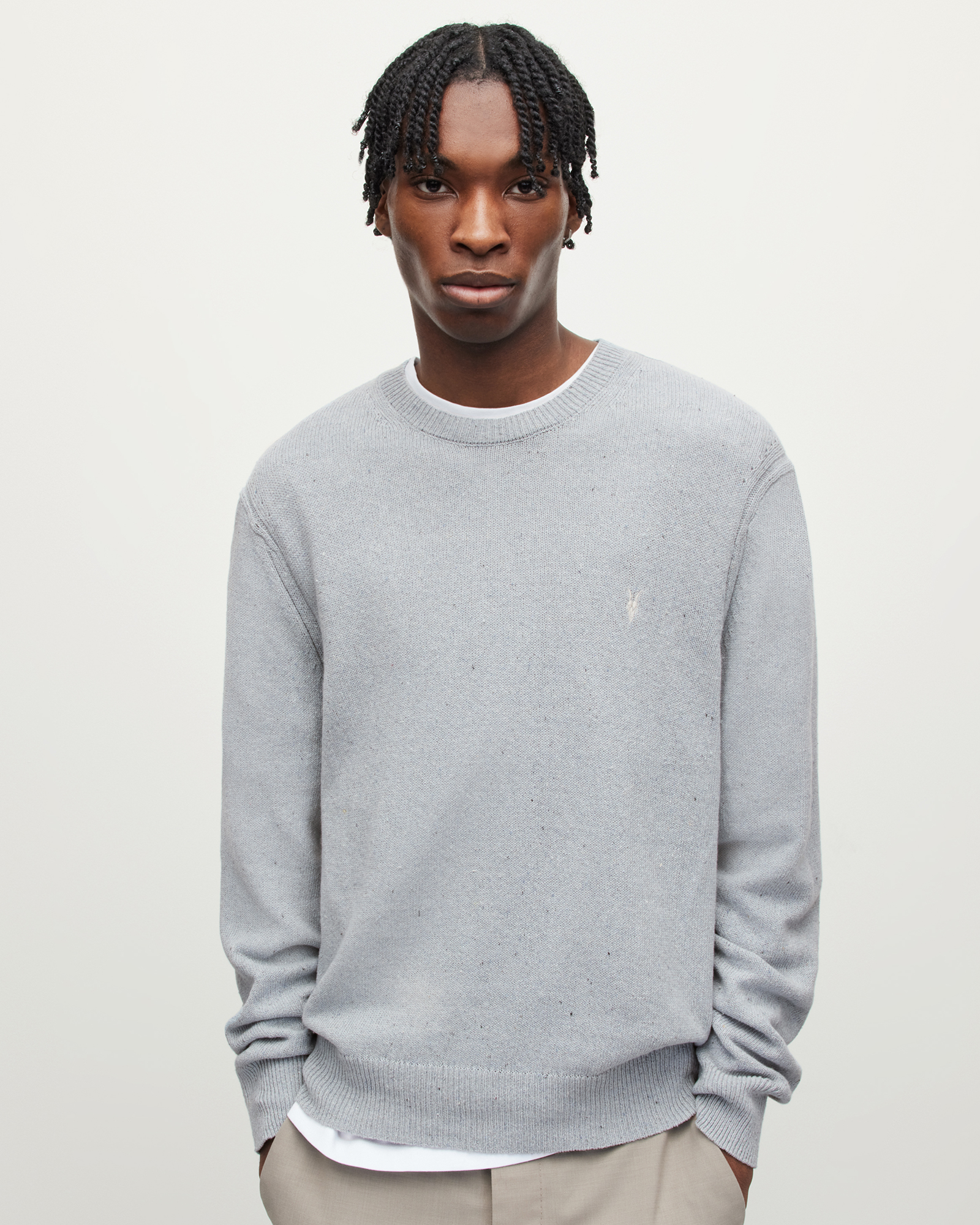 Brice Crew Jumper In Denim Blue Marl