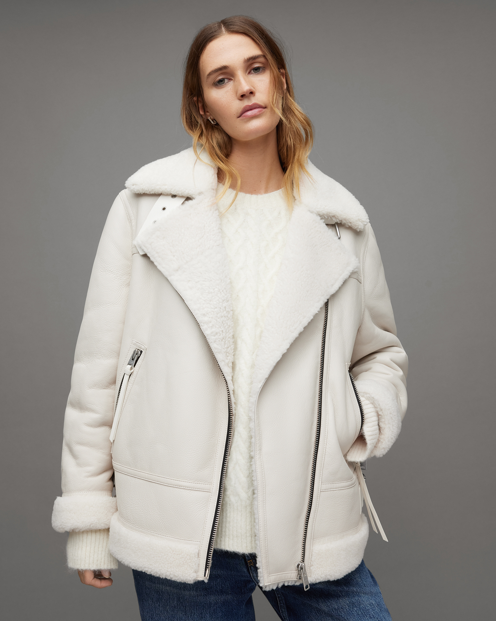 All Saints Hayle Shearling Jacket-