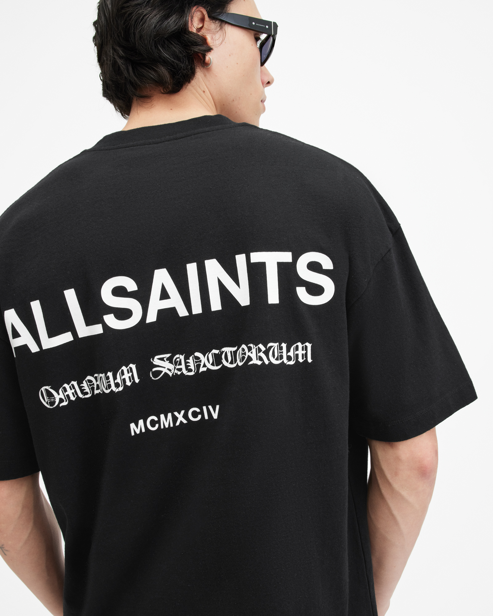 AllSaints Sanctum Oversized Gothic Logo T-Shirt