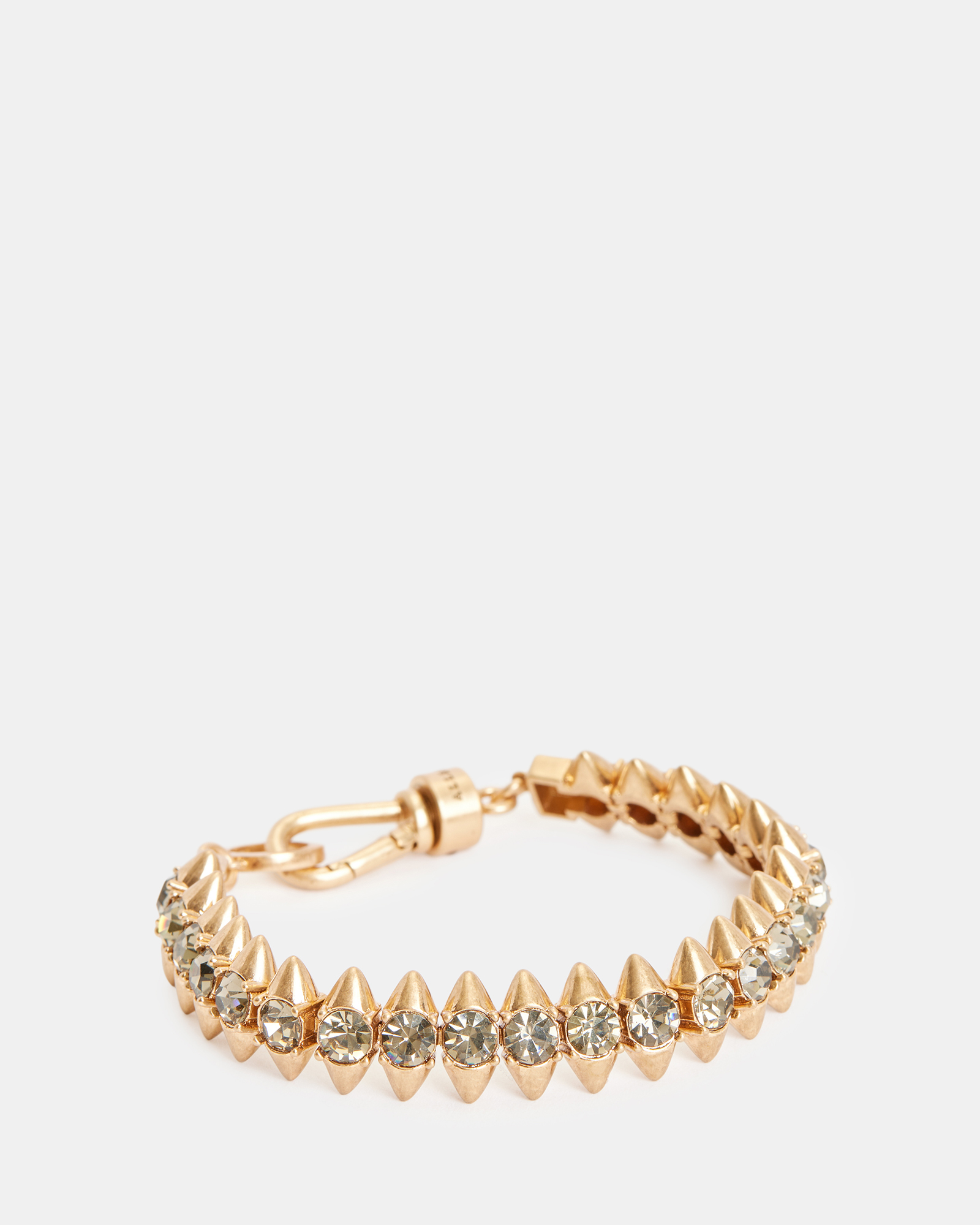 Romy Spike Studded Gold-Tone Bracelet WARM BRASS/BLACK | ALLSAINTS Canada