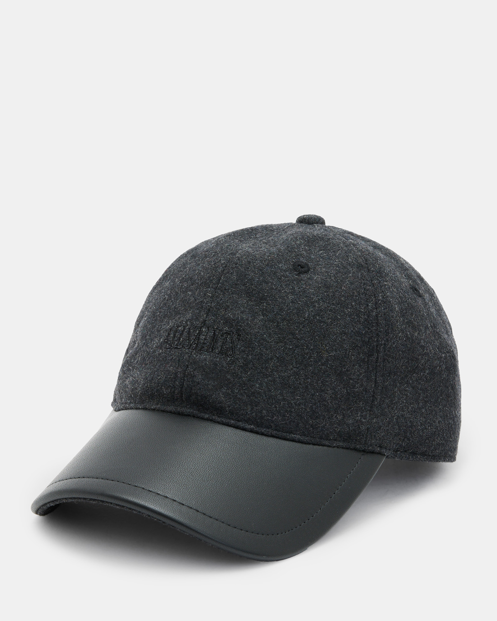 Faherty Men's Wool Baseball Hat - Grey Heather, 100% Wool/Leather