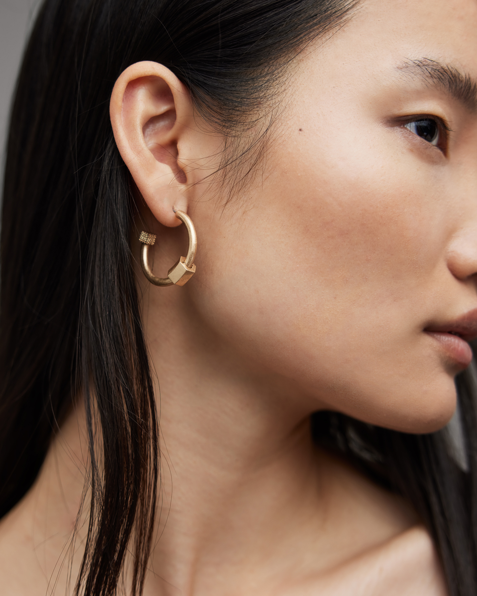 Axelle Hoop Earrings WARM BRASS | ALLSAINTS US