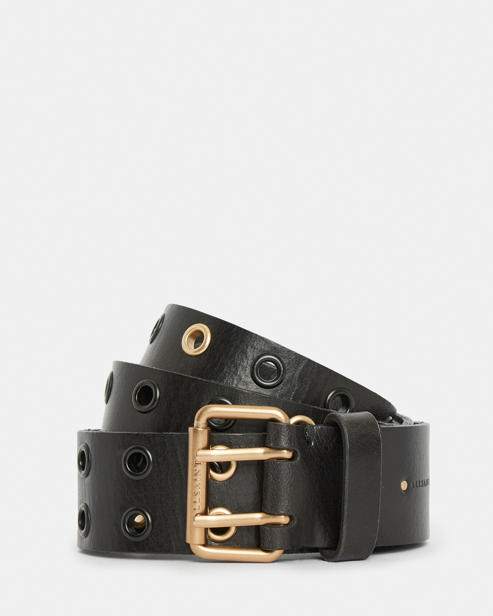 Iryna Mixed Eyelet Leather Belt Black/Multi | ALLSAINTS US