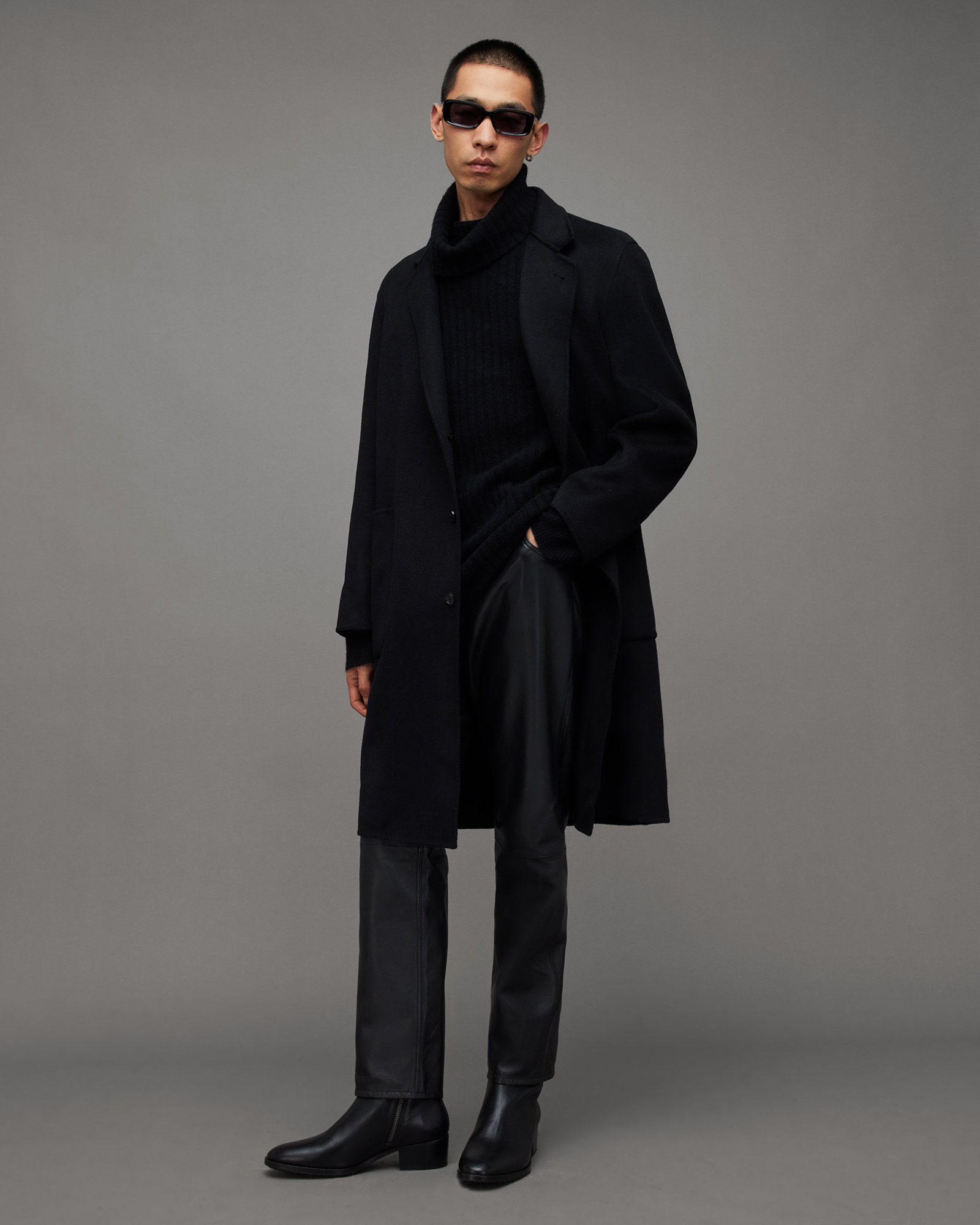 Stano Oversized Wool Coat Black | ALLSAINTS US