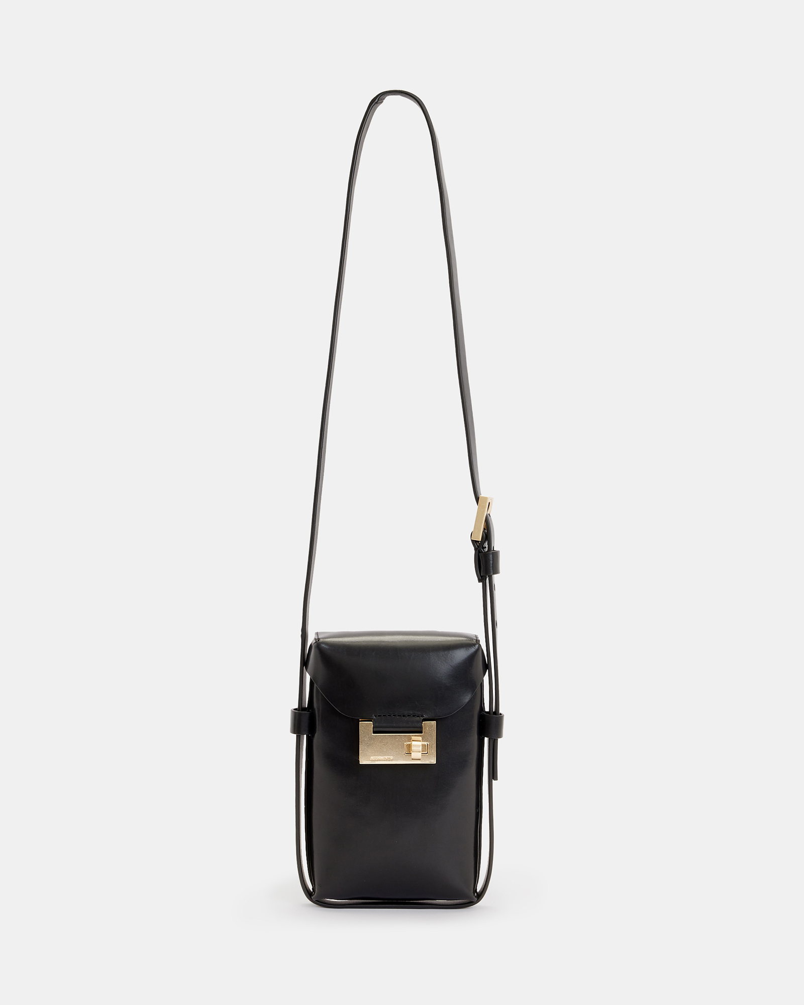 Salome Leather Crossbody Bag Black | ALLSAINTS US