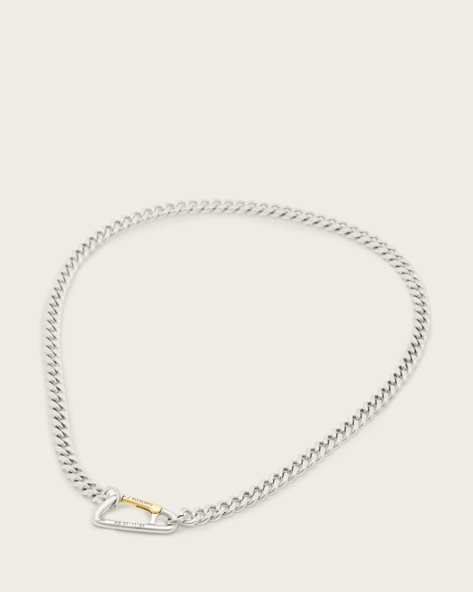 AllSaints Necklace Jewelry outlet Gold Silver Carabiner Dog Tag Micro Cuban Chain Link