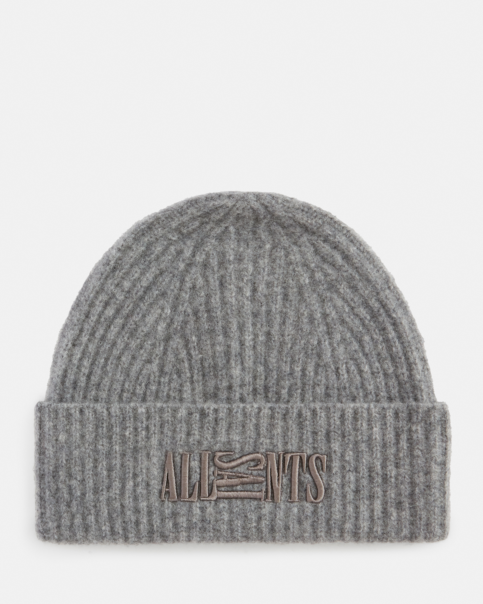 ALLSAINTS | Boiled Wool Embroidered Marl Oppose Beanie US Grey