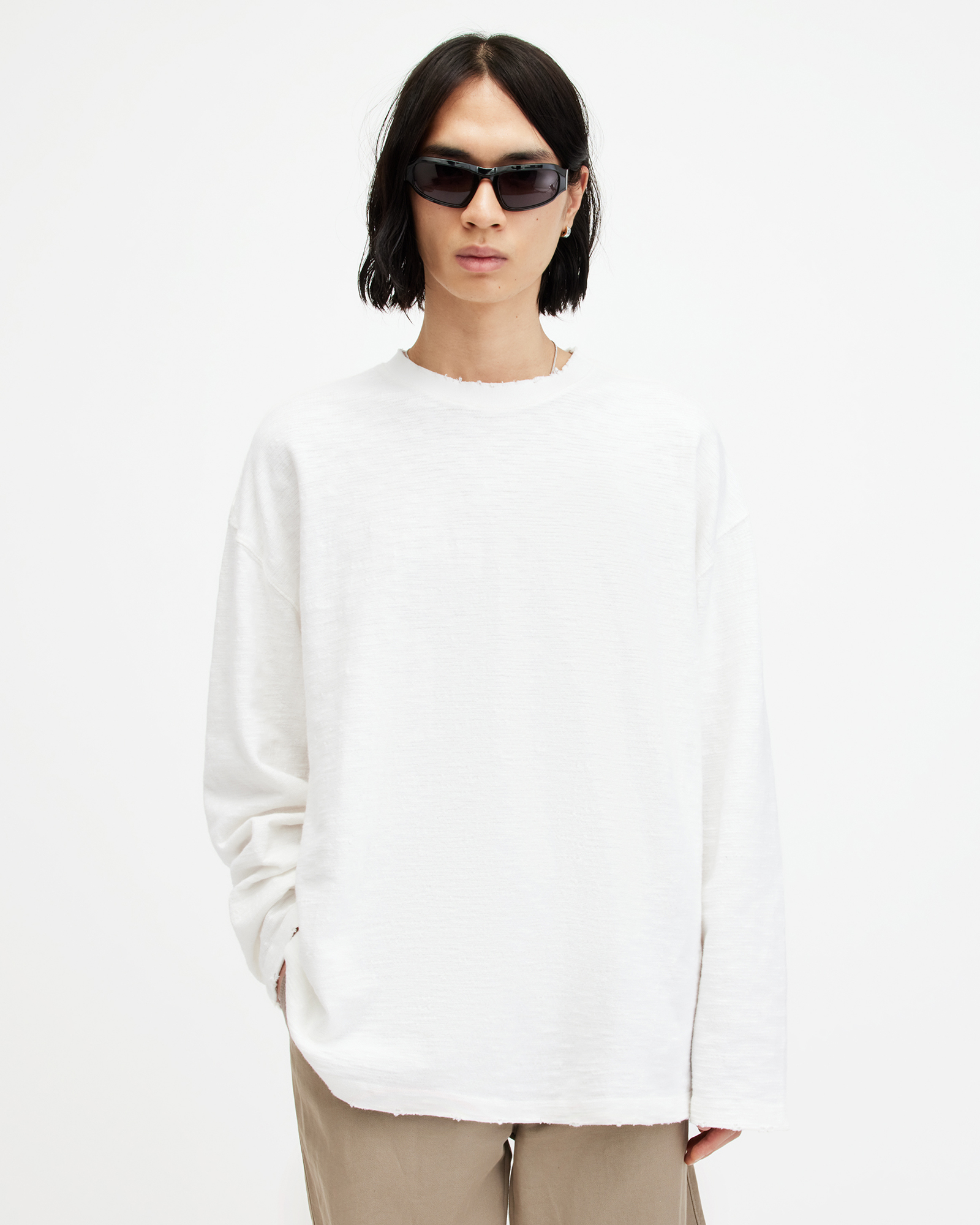 Aspen Oversized Long Sleeve T-Shirt LILLY WHITE | ALLSAINTS US
