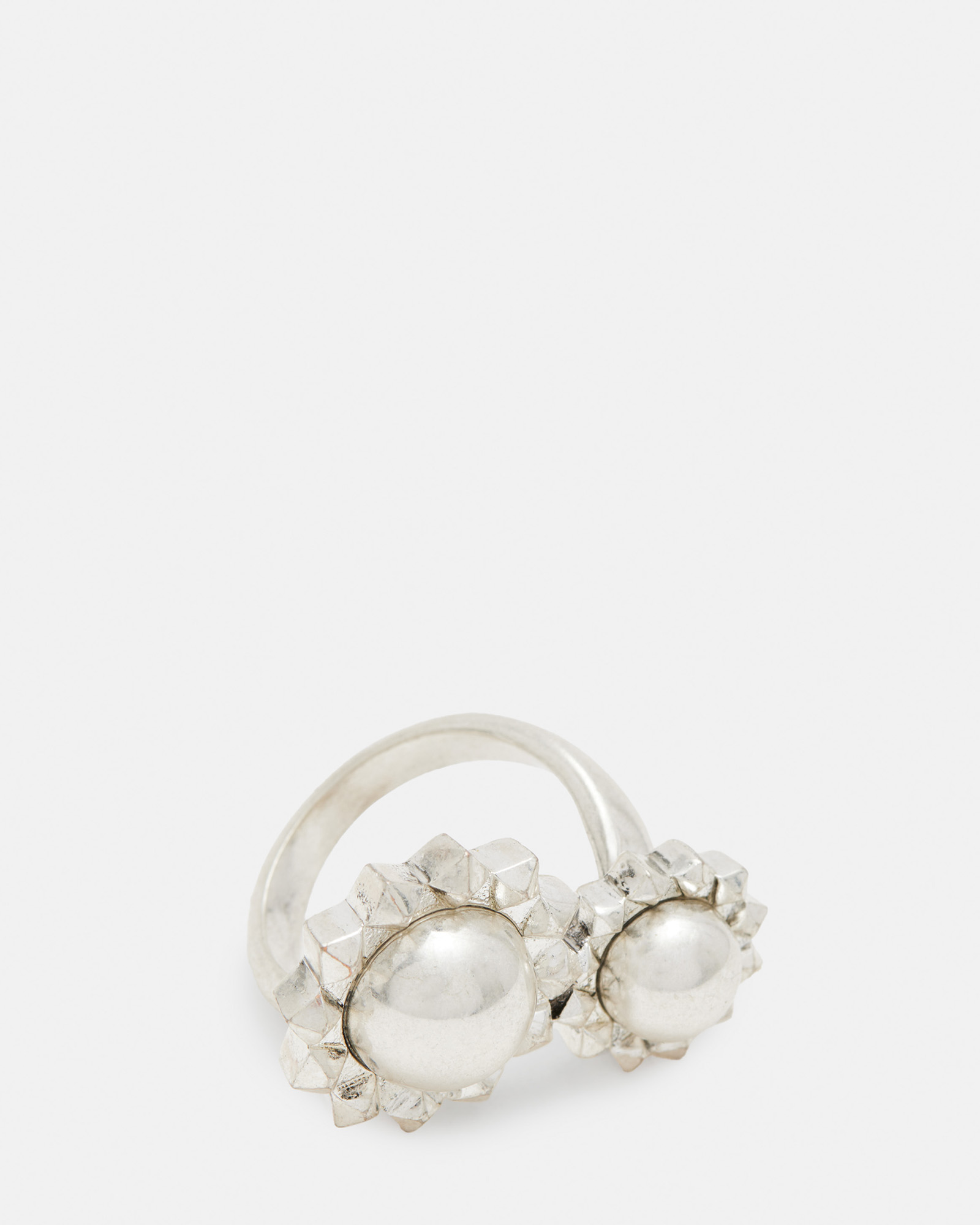 Rayen Silver Tone Studded Ring WARM SILVER | ALLSAINTS US