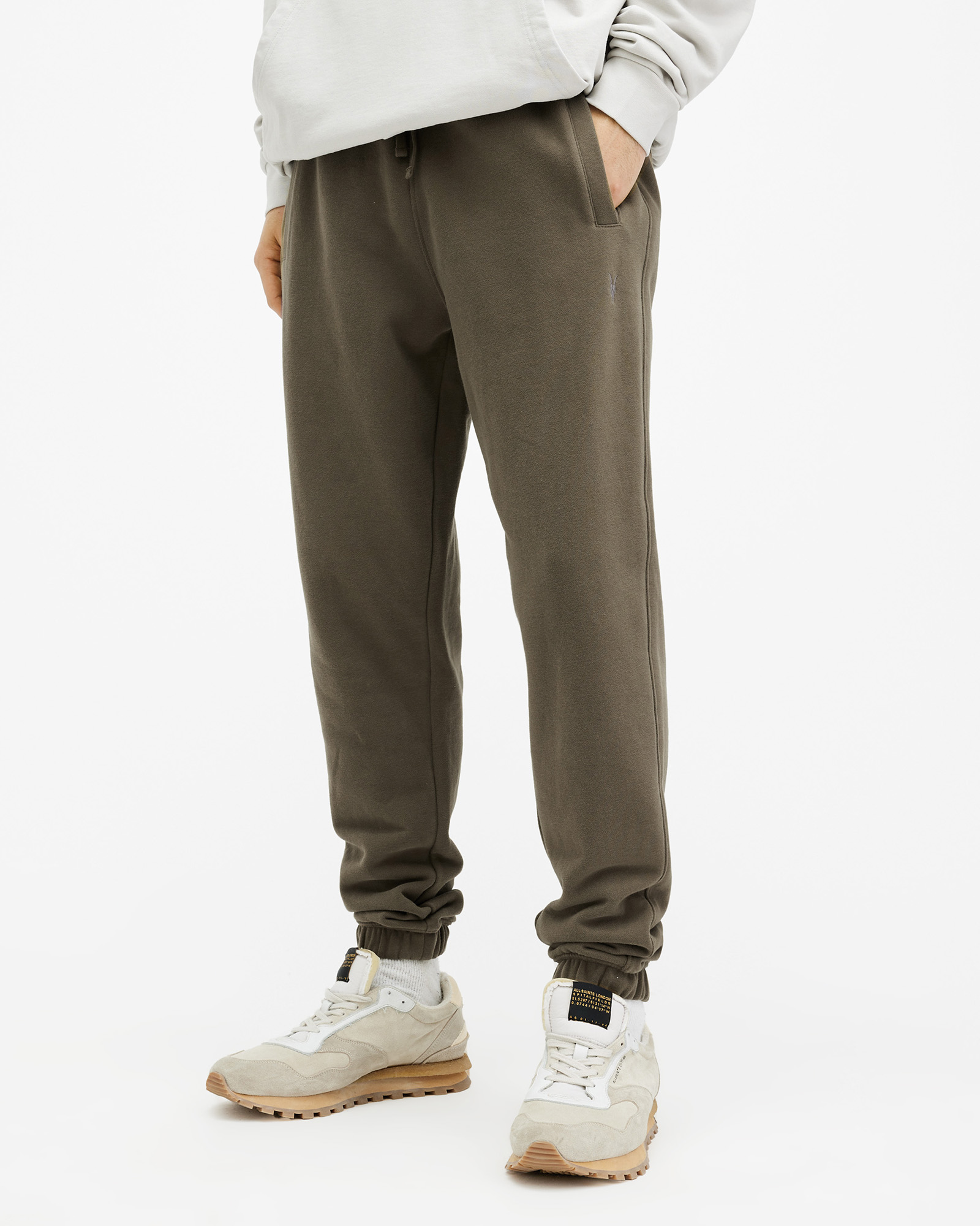 Raven Slim Fit Cuffed Ramskull Sweatpants Ash Grey