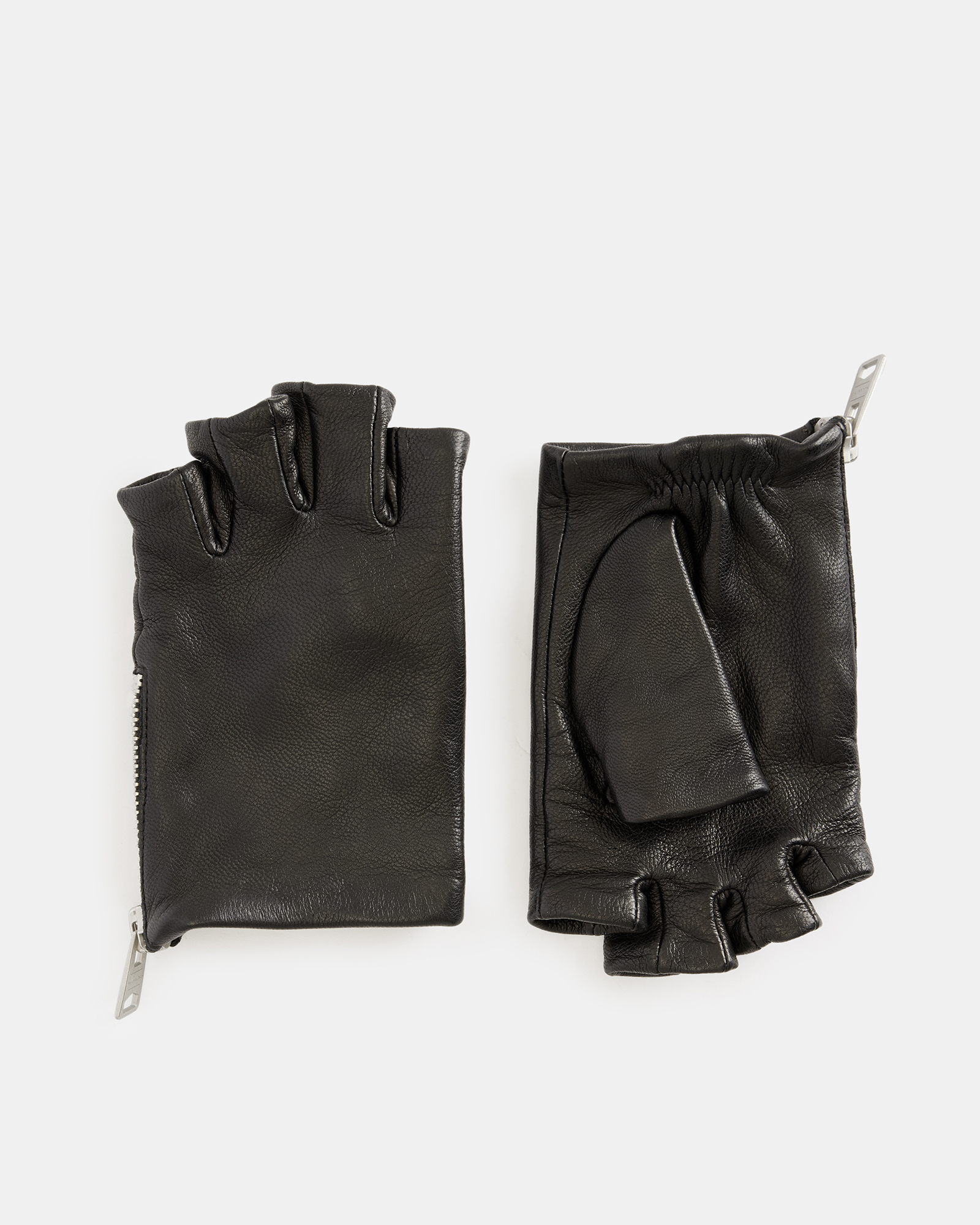 Charly Leather Fingerless Gloves BLACK/DULL NICKEL | ALLSAINTS US