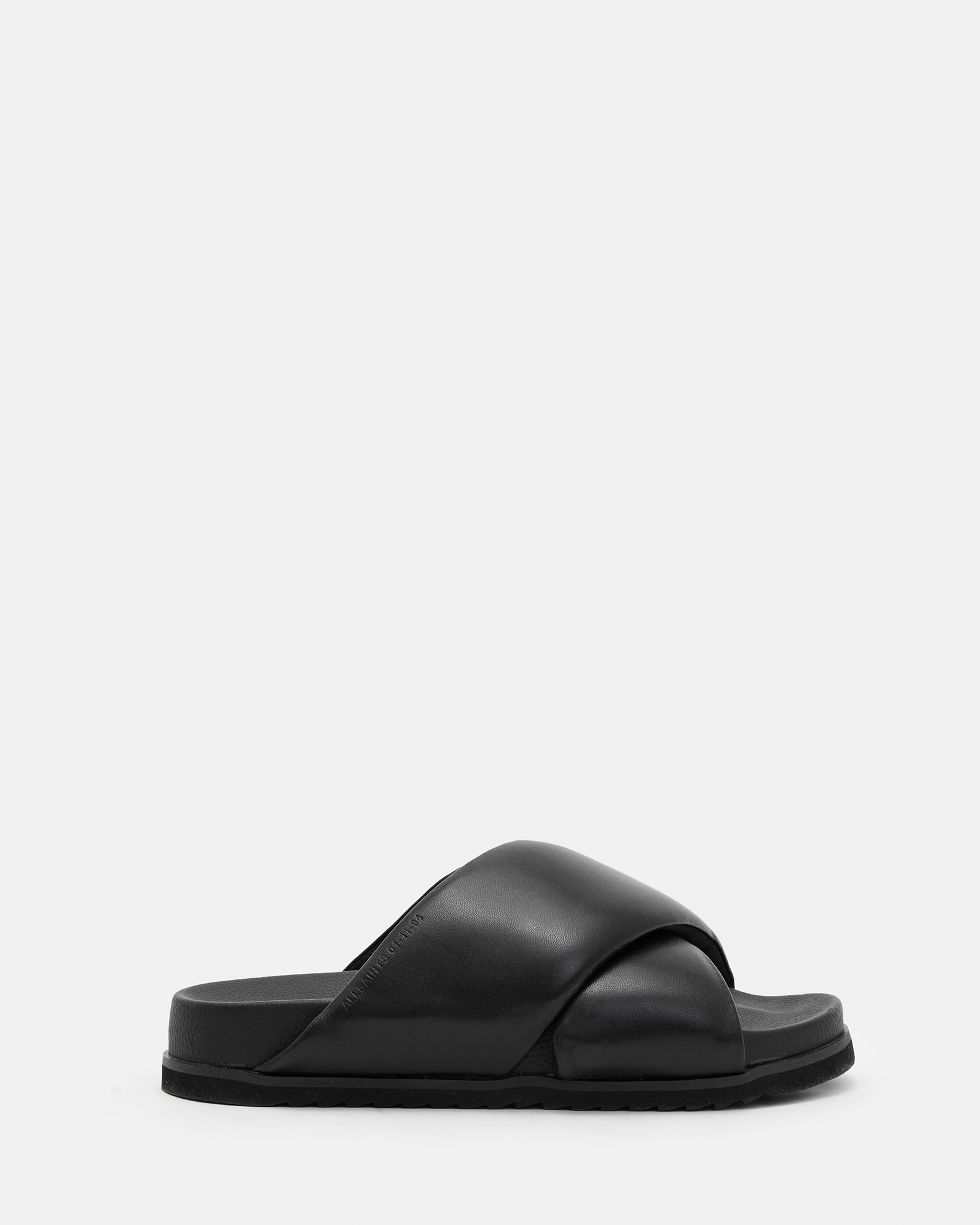 Saki Leather Crossover Sandals Black | ALLSAINTS US