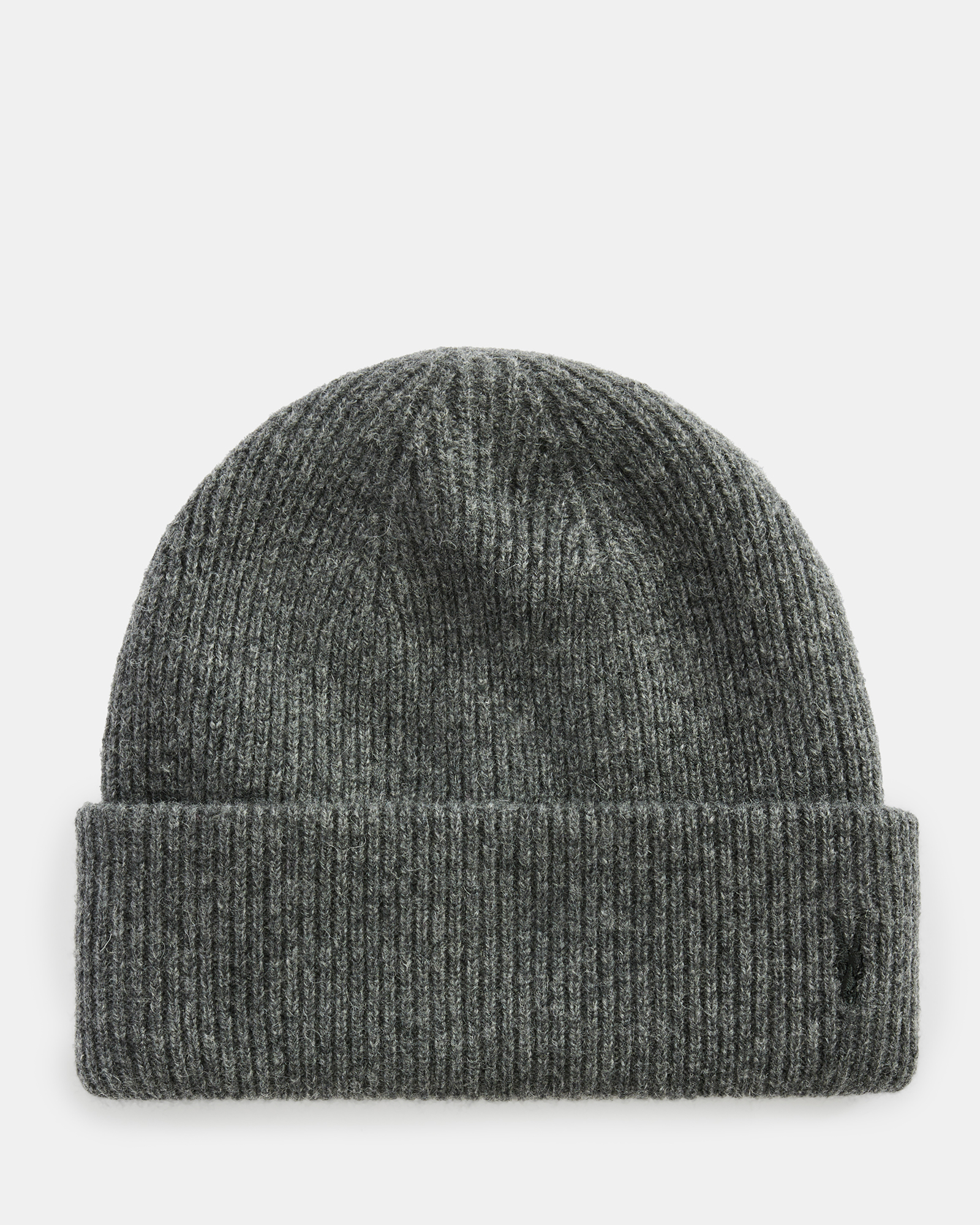 Bailey Wool Ramskull Embroidered Beanie Charcoal | ALLSAINTS US