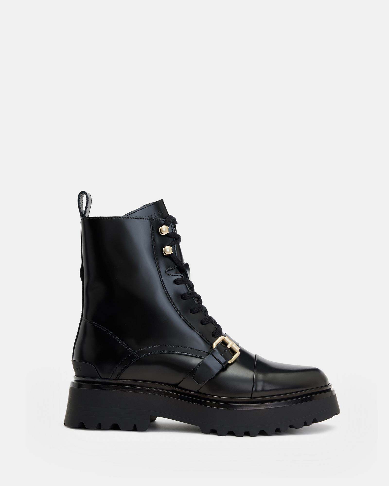 Stellar Leather Boots BLACK/WARM BRASS | ALLSAINTS US
