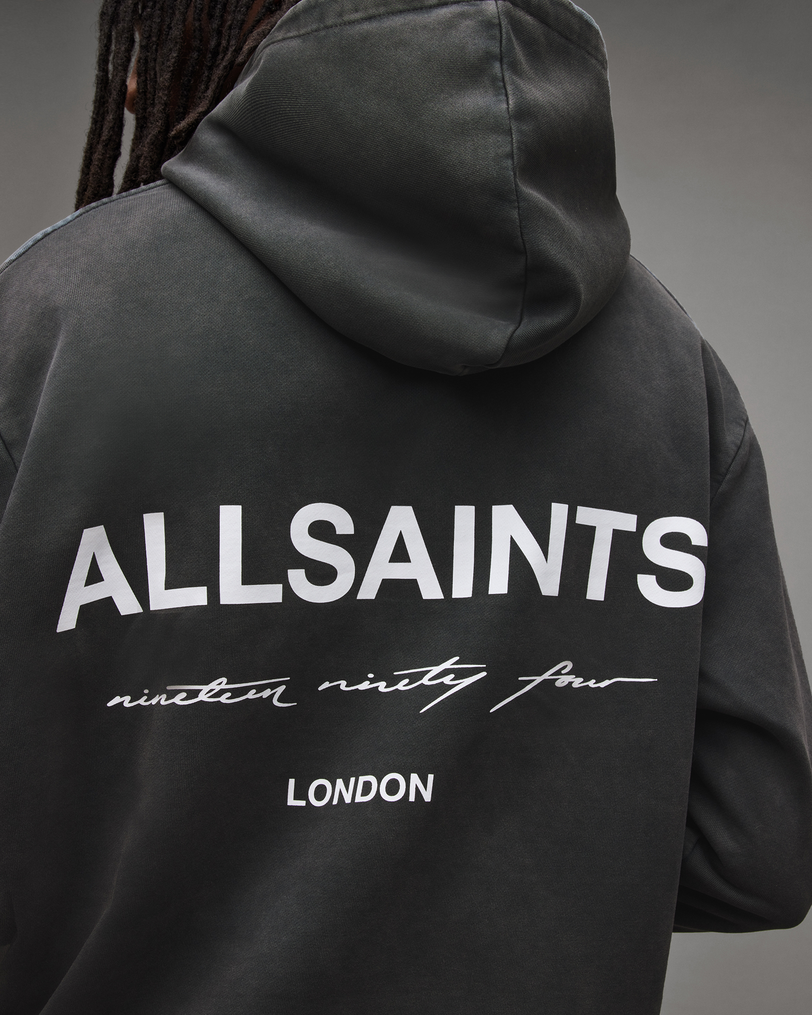 Underground Oversized Pullover Hoodie Washed Black | ALLSAINTS US