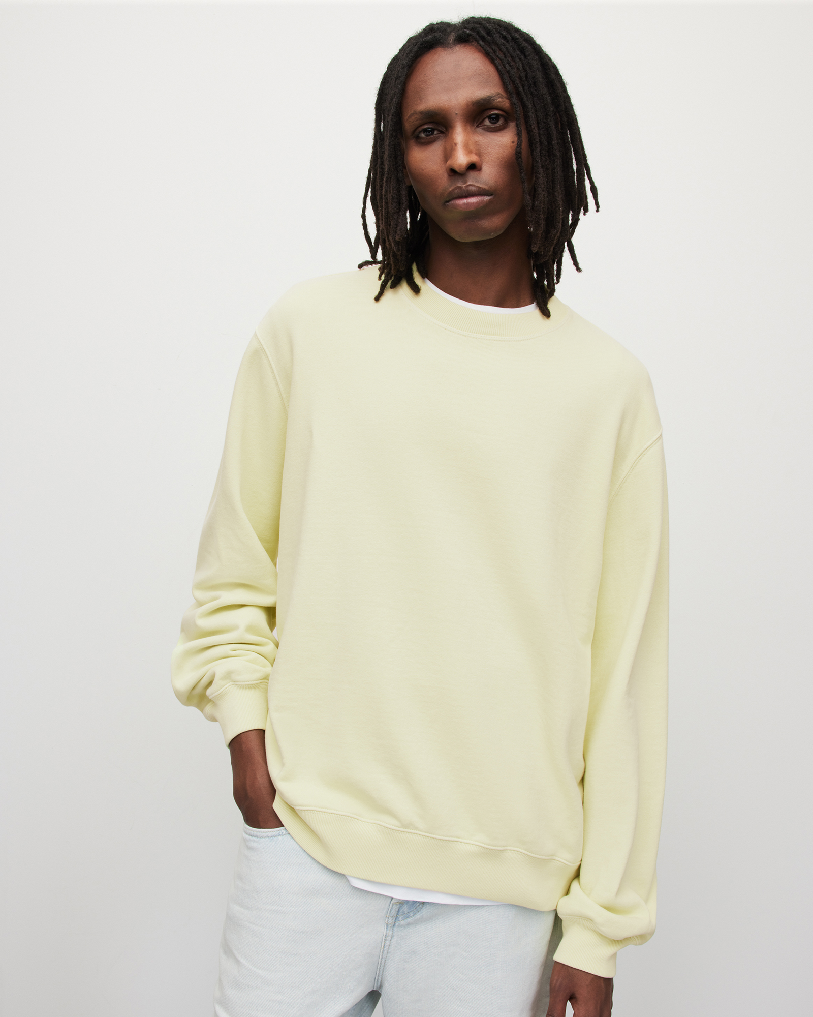 Rico Crew Neck Vintage Wash Sweatshirt CHARTRUESE GREEN | ALLSAINTS US