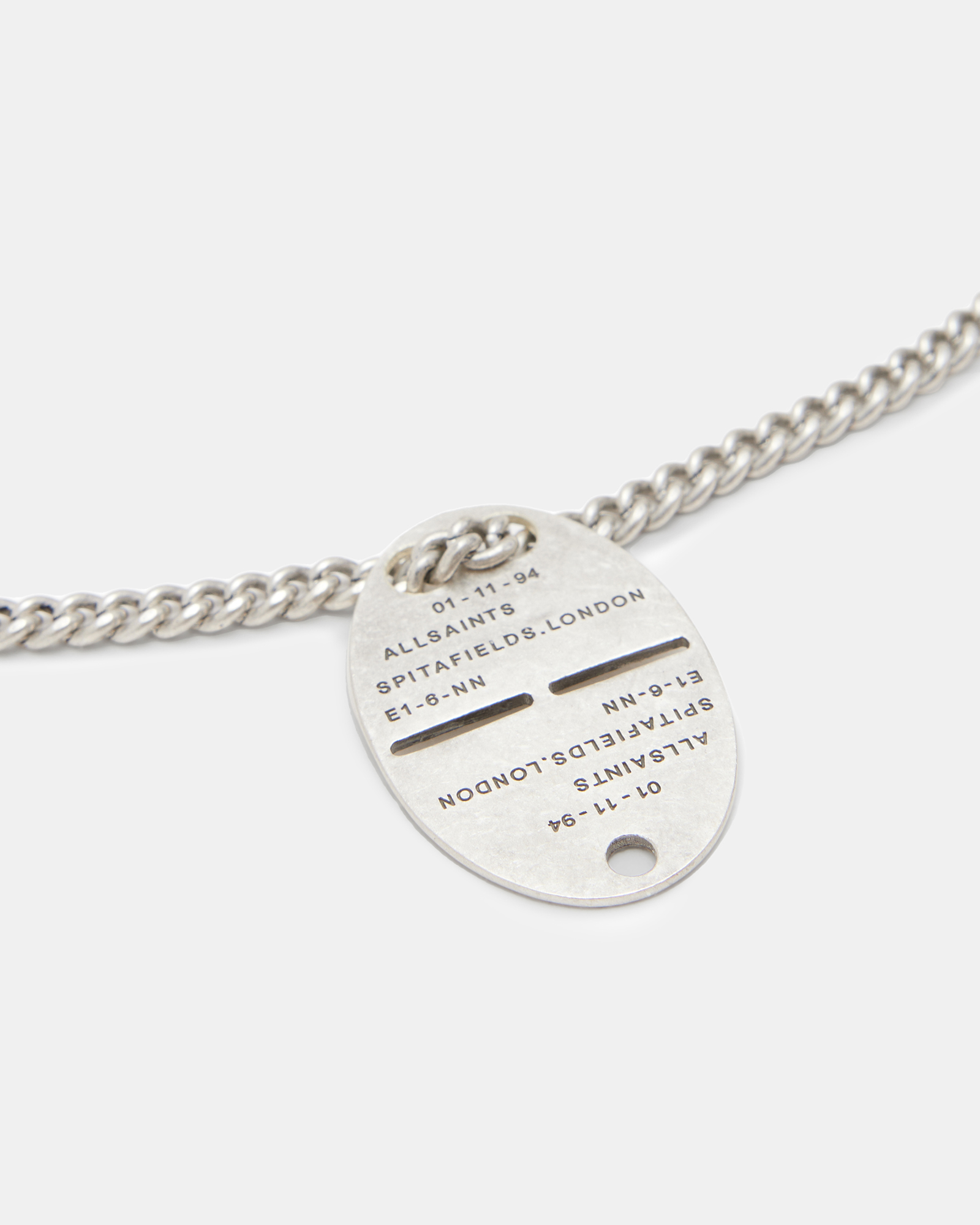 Adyn Sterling Silver Dog Tag Necklace WARM SILVER | ALLSAINTS US