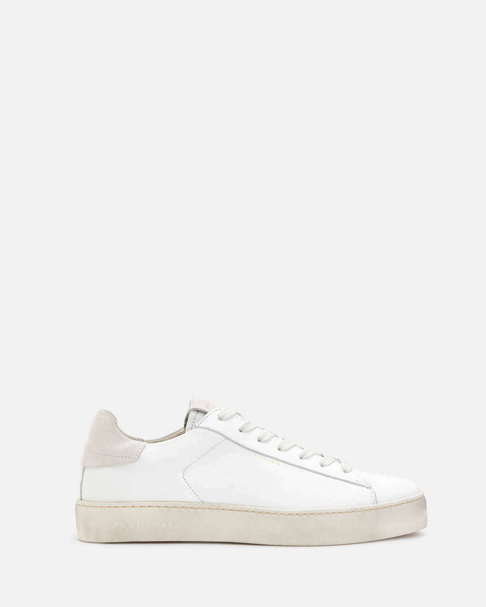 Allsaints Shana Low Top Leather Sneakers In White