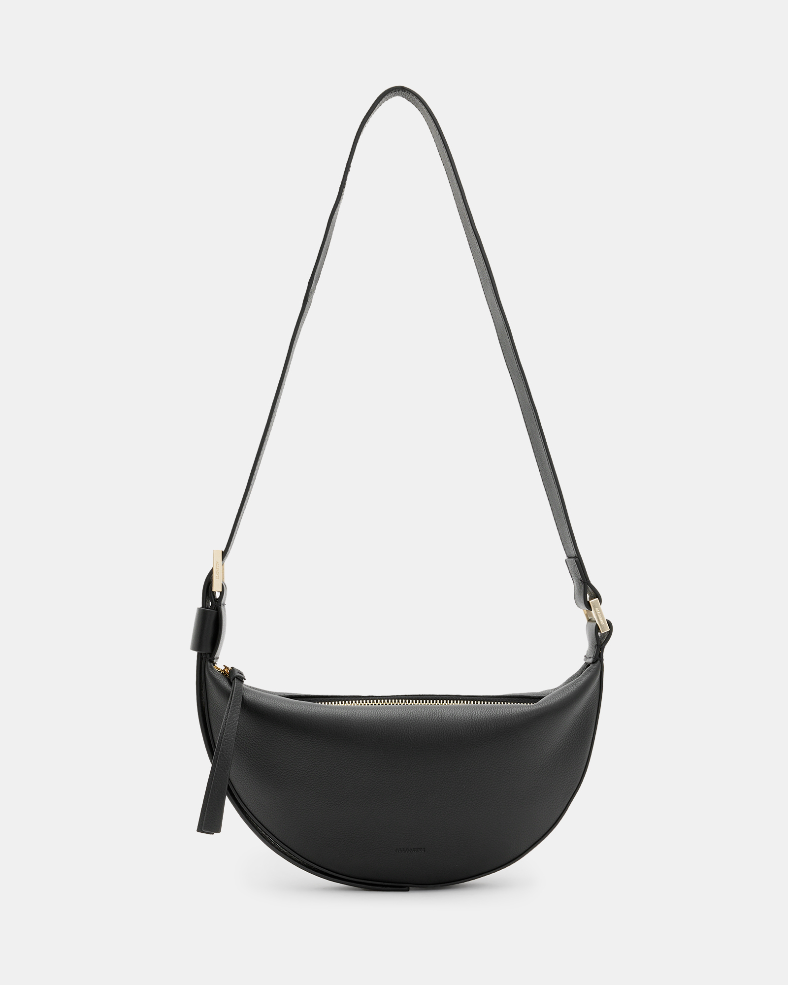 Ashrykins half moon with thick chain Details cross body bag in Black