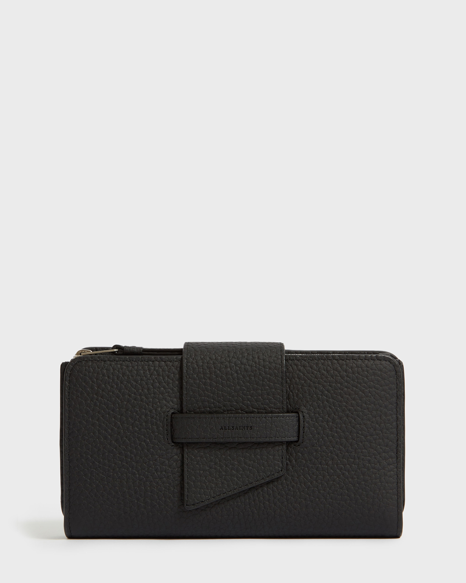 Allsaints Ray Leather Wallet In Black