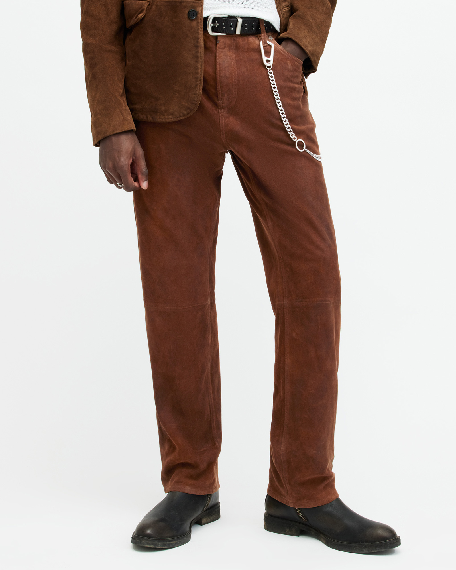 NEAT LAMB LEATHER TAPERED TROUSER Brownスラックス - ITECHCLASS