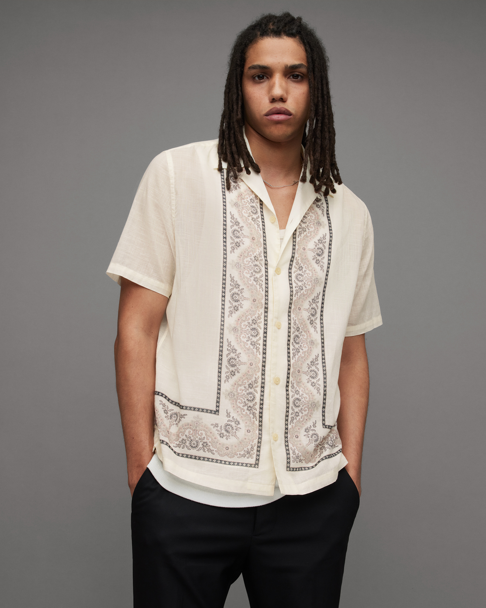 ALLSAINTS Pima Bandana Print Shirt