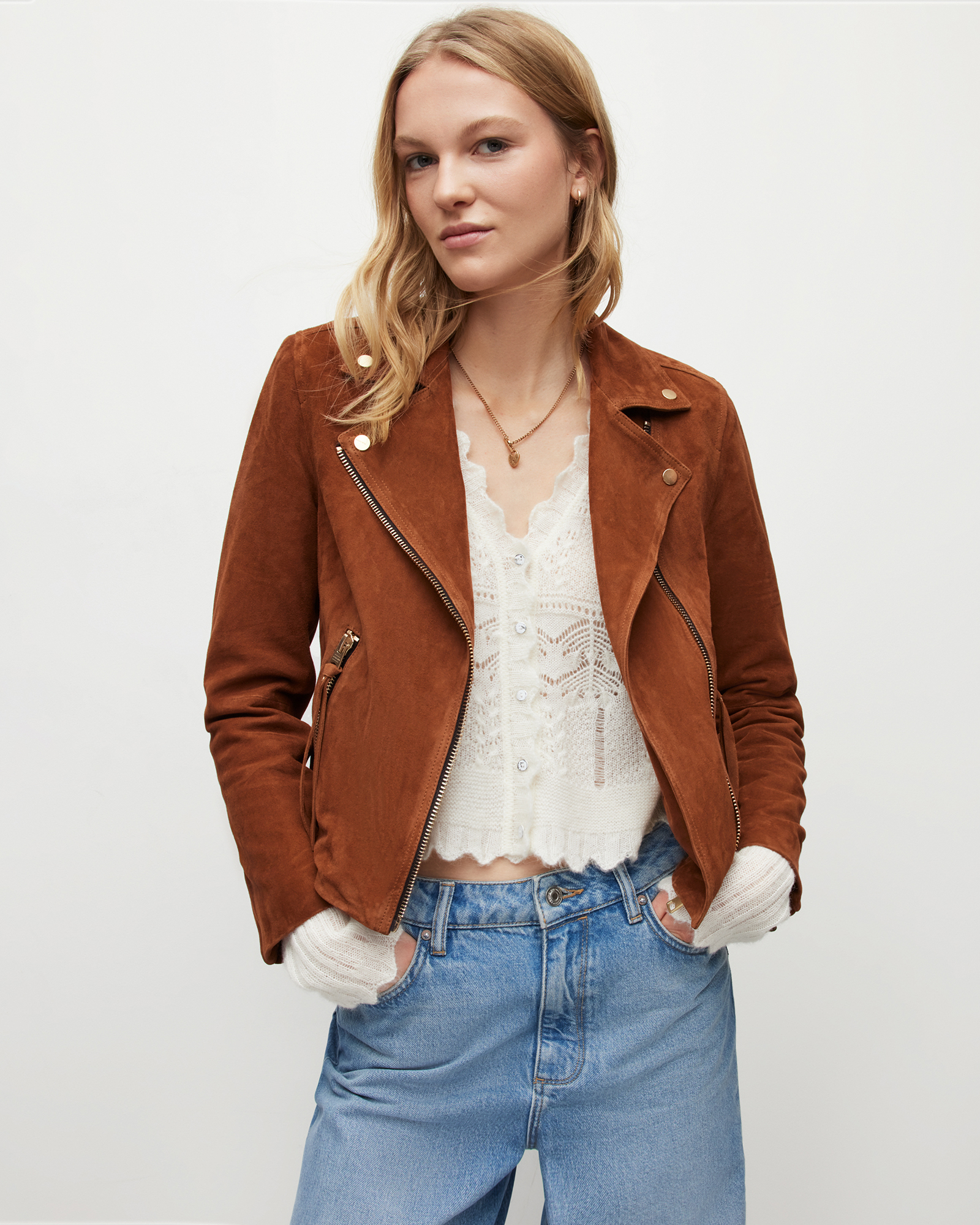 suedette biker jacket womens