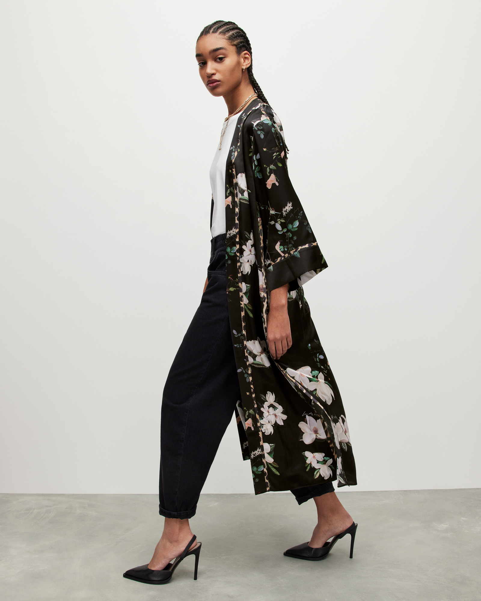 Casa Alessandra Silk Blend Kimono Black | ALLSAINTS US