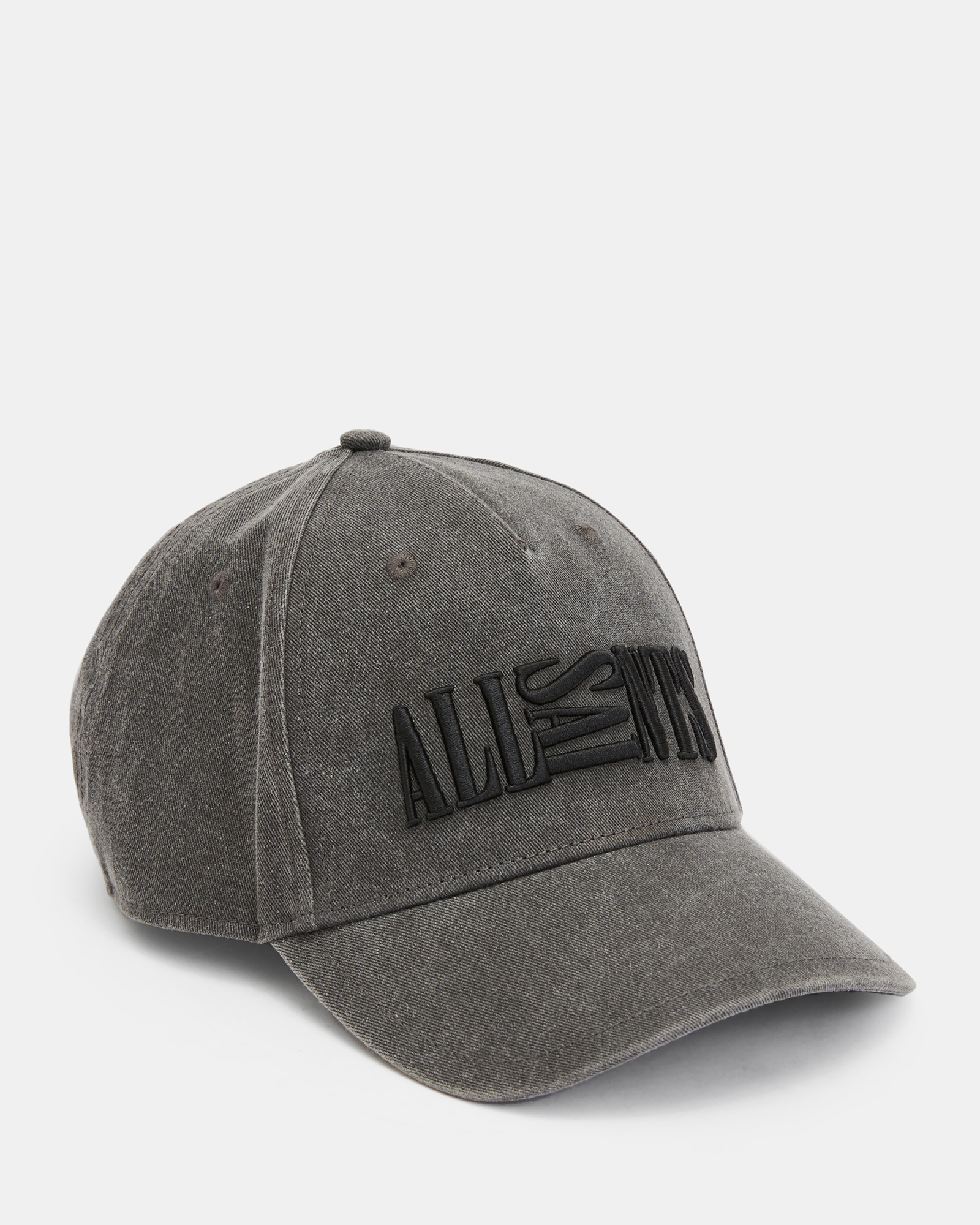 Oppose Embroidered Baseball Cap Washed Black | ALLSAINTS US