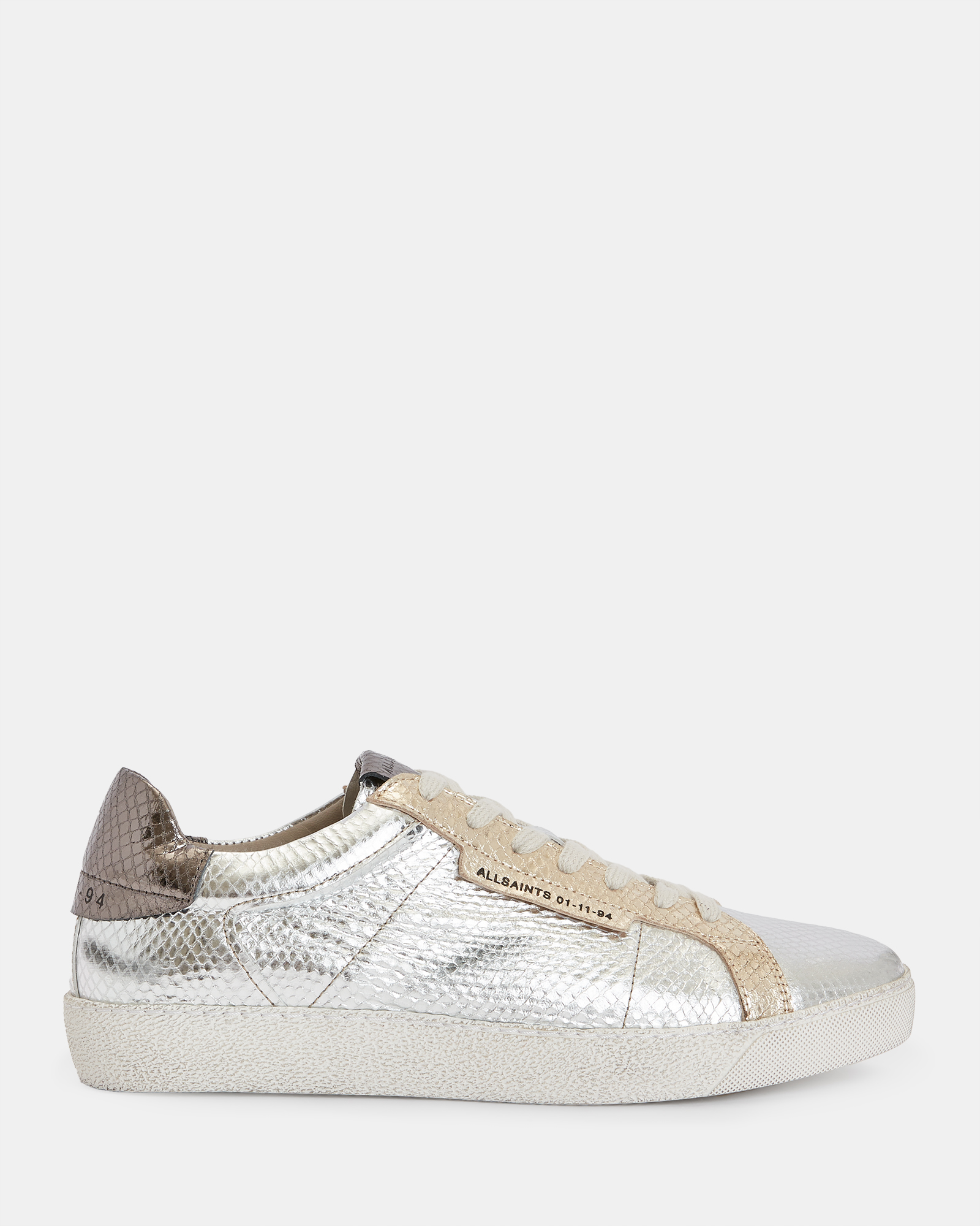 Sheer Metallic Leather Sneakers Silver/Gold | ALLSAINTS US