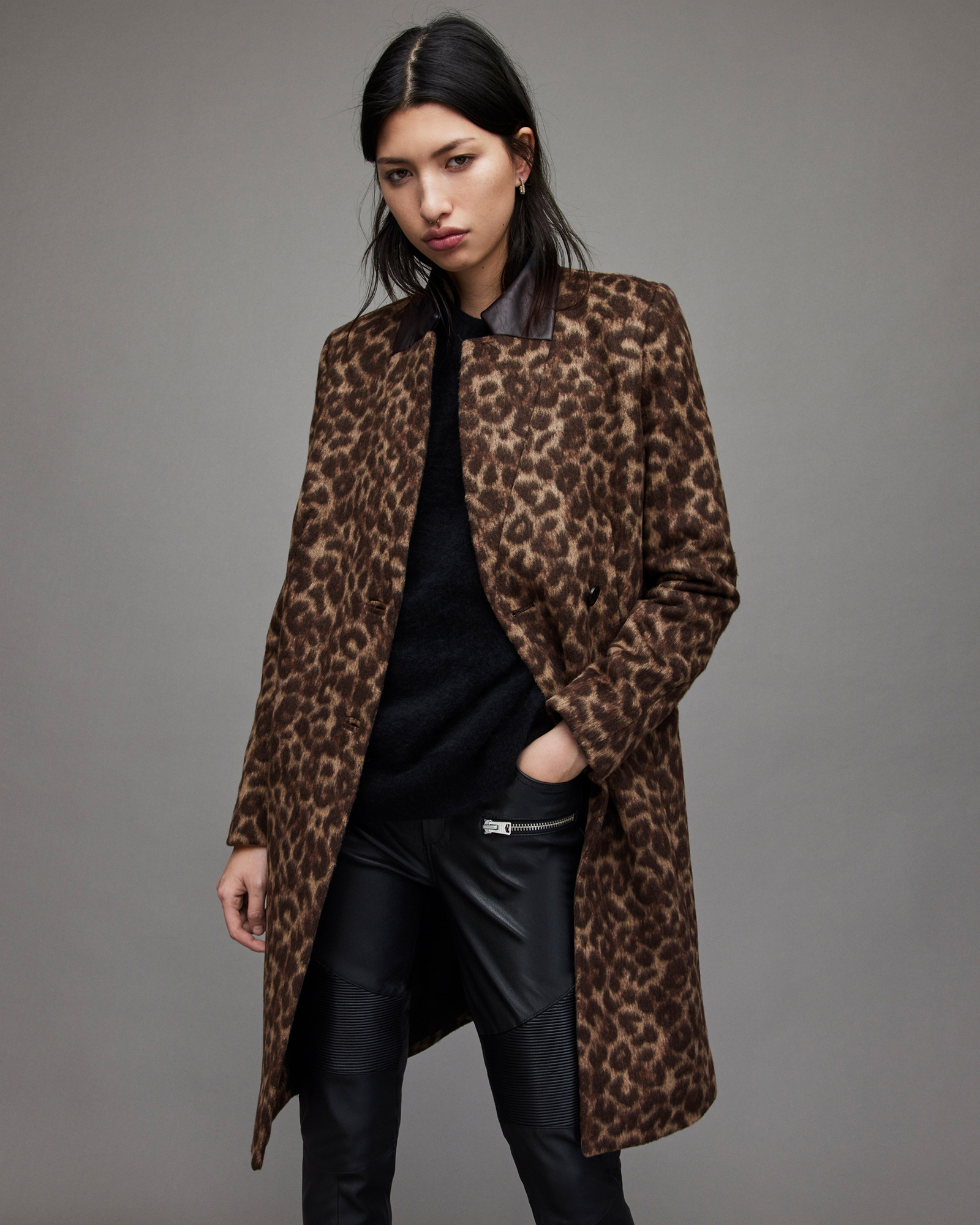 Sidney Leopard Print Coat Leopard | ALLSAINTS US