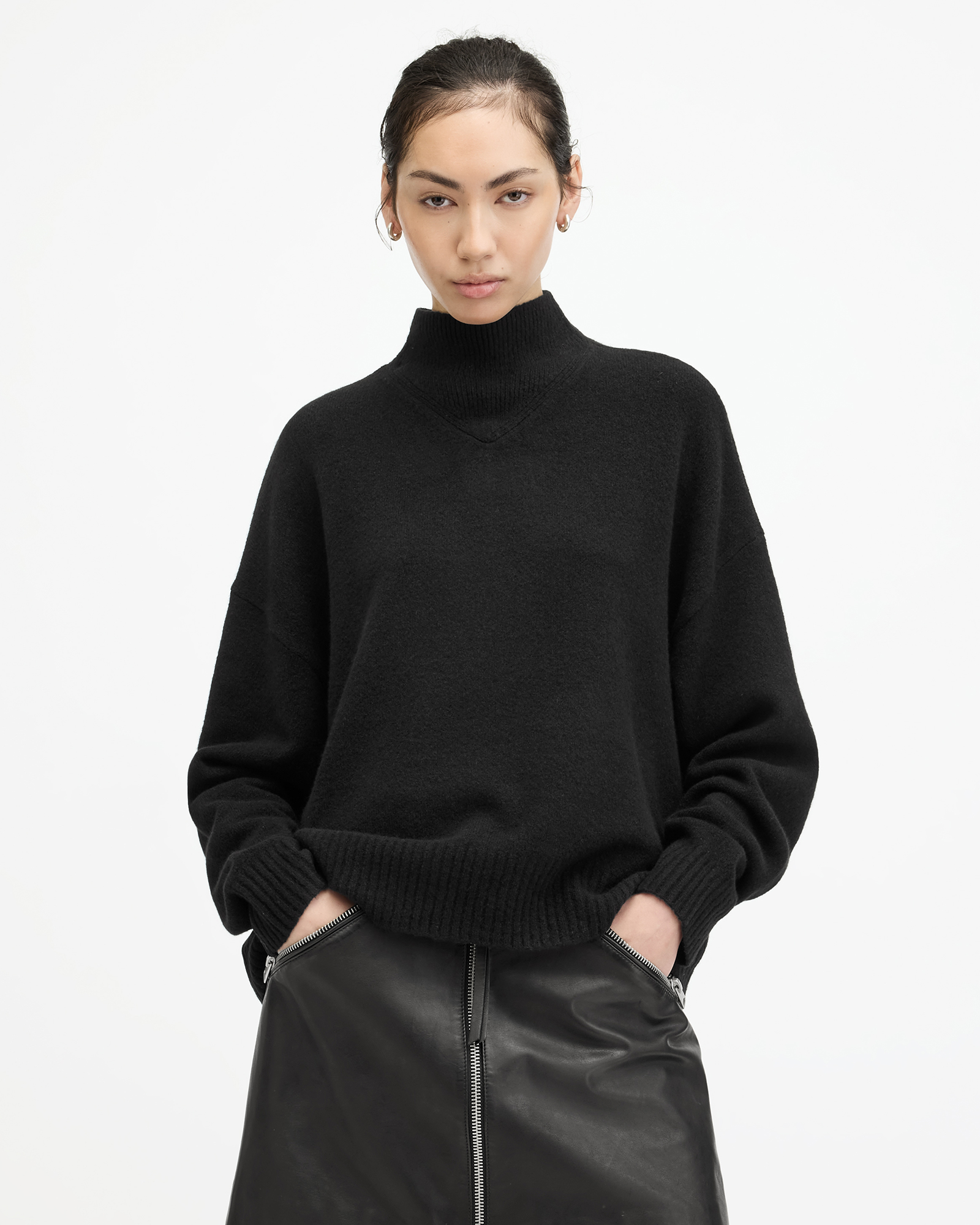 Asha Soft Fluffy Sweater Black | ALLSAINTS US