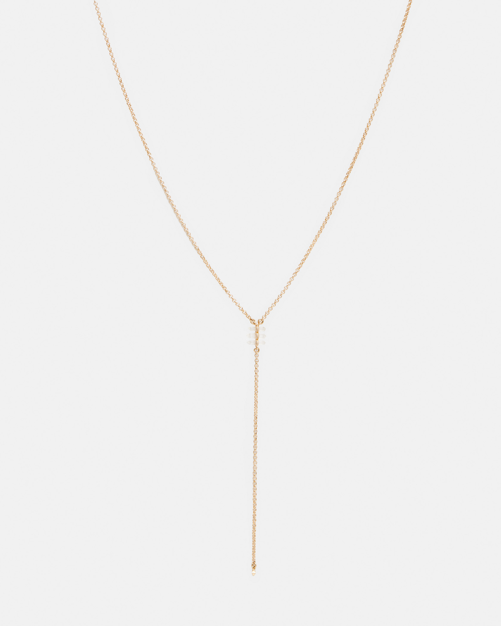 Eryka Y-Shaped Pendant Necklace WARM BRASS/CRYSTAL | ALLSAINTS US