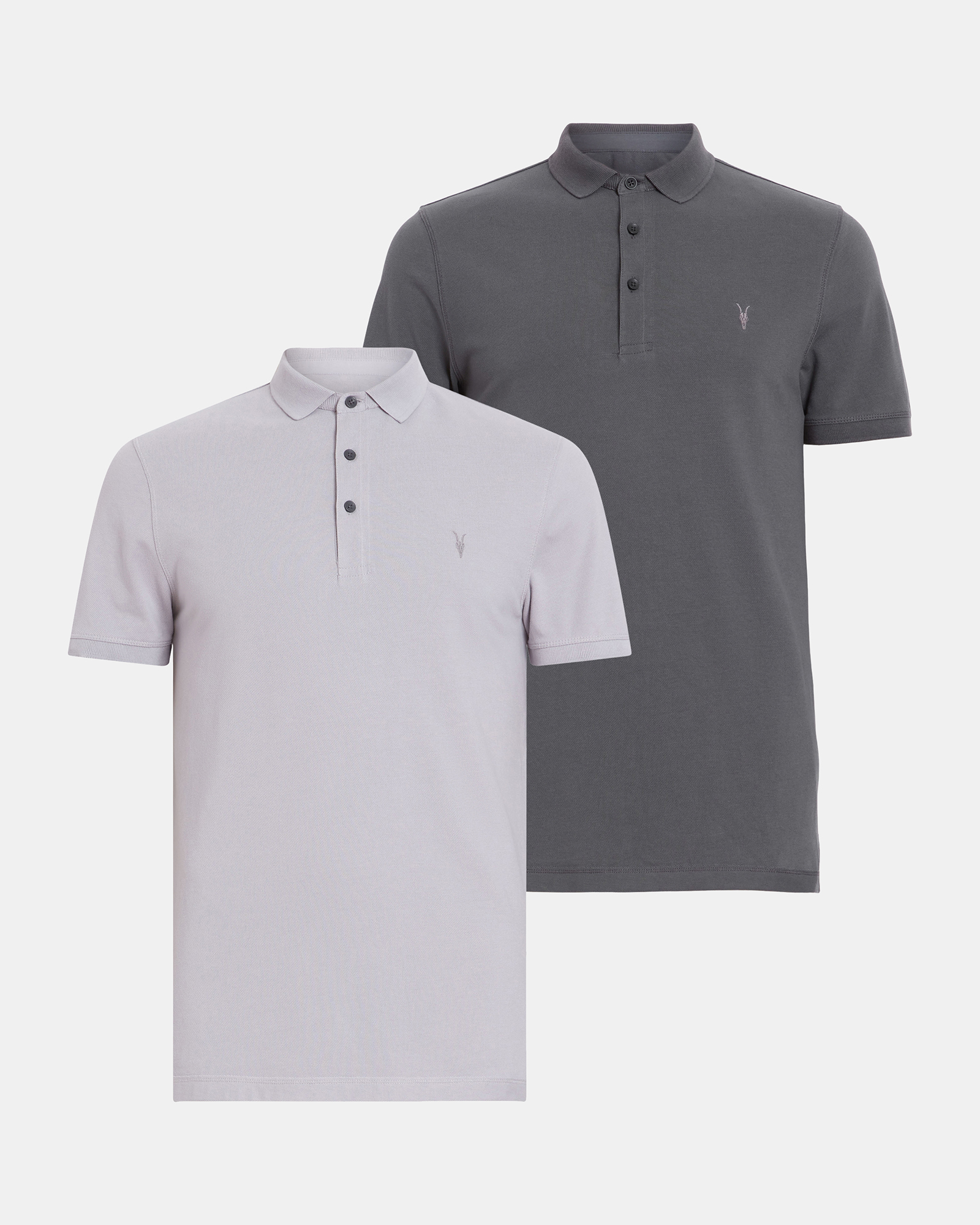 Reform Short Sleeve Polo Shirts 2 Pack STATIC GREY/GALAXY | ALLSAINTS US