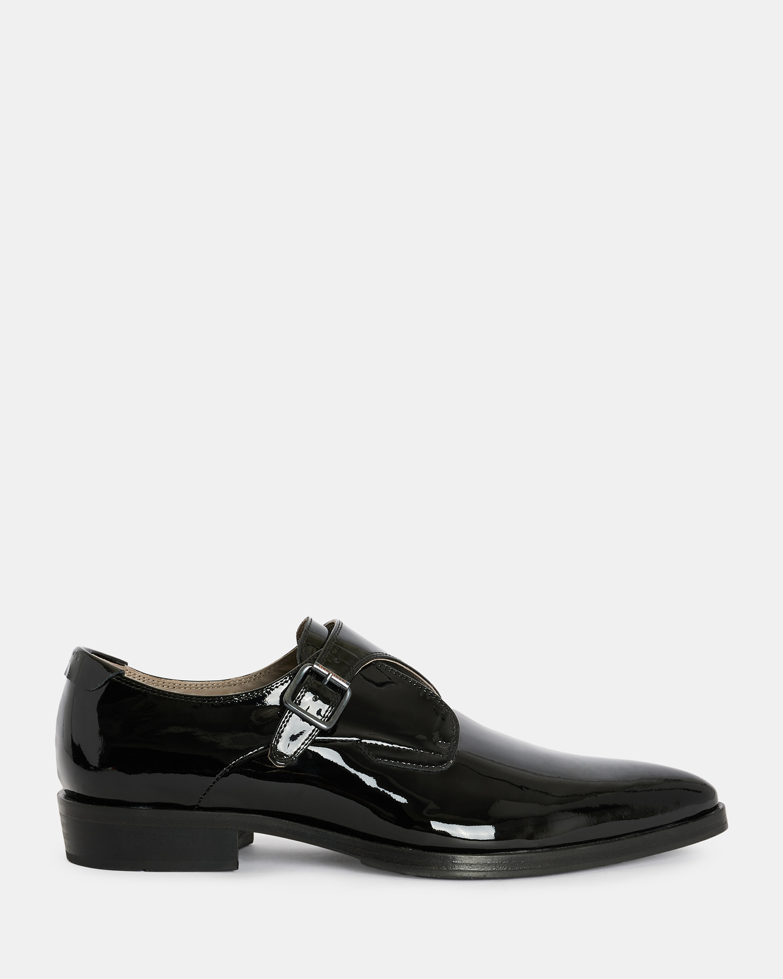 Keith Patent Leather Monk Shoes Black | ALLSAINTS US