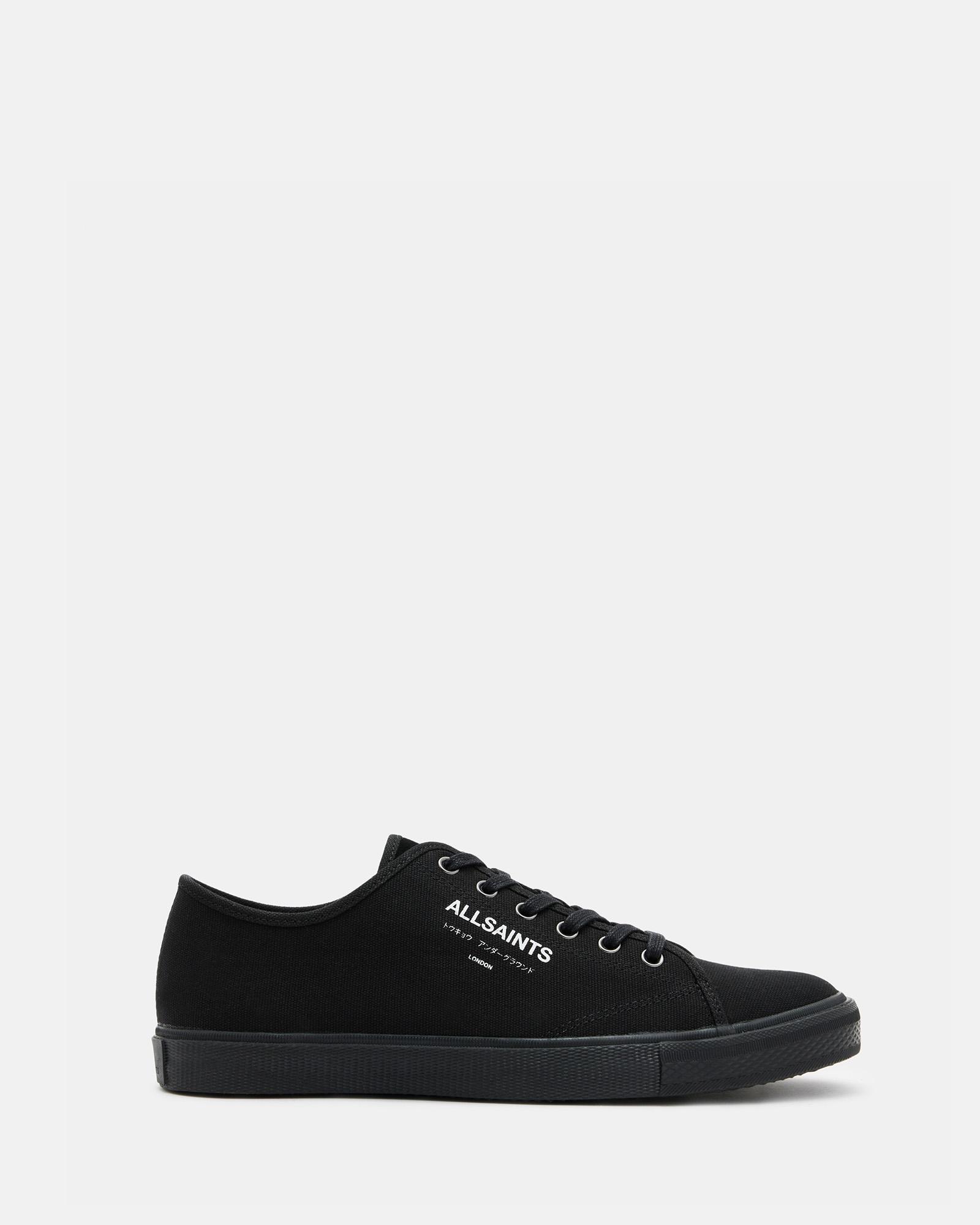 Allsaints Underground Canvas Low Top Trainers In Black