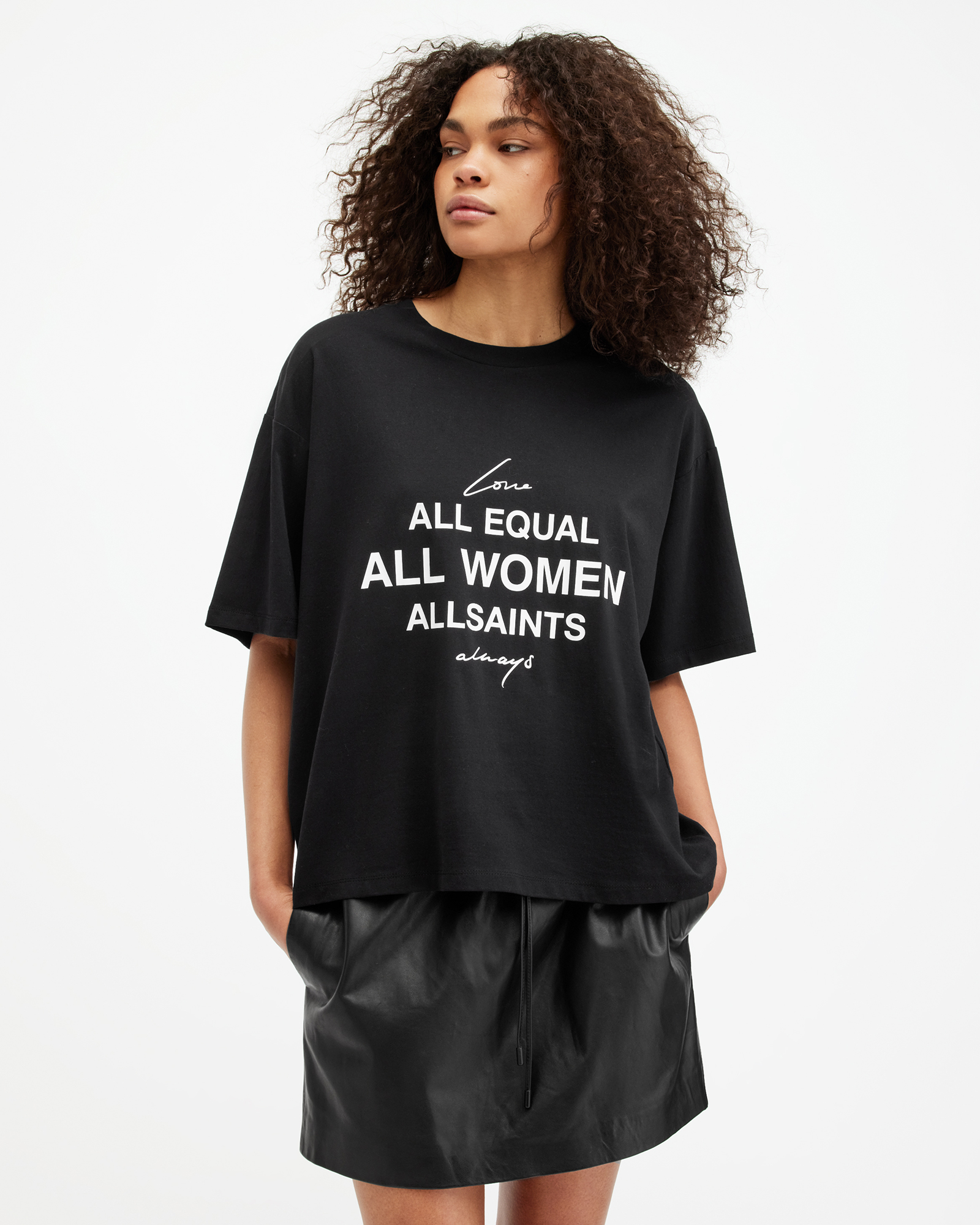 Shop Allsaints International Women's Day Carlie T-shirt In Black