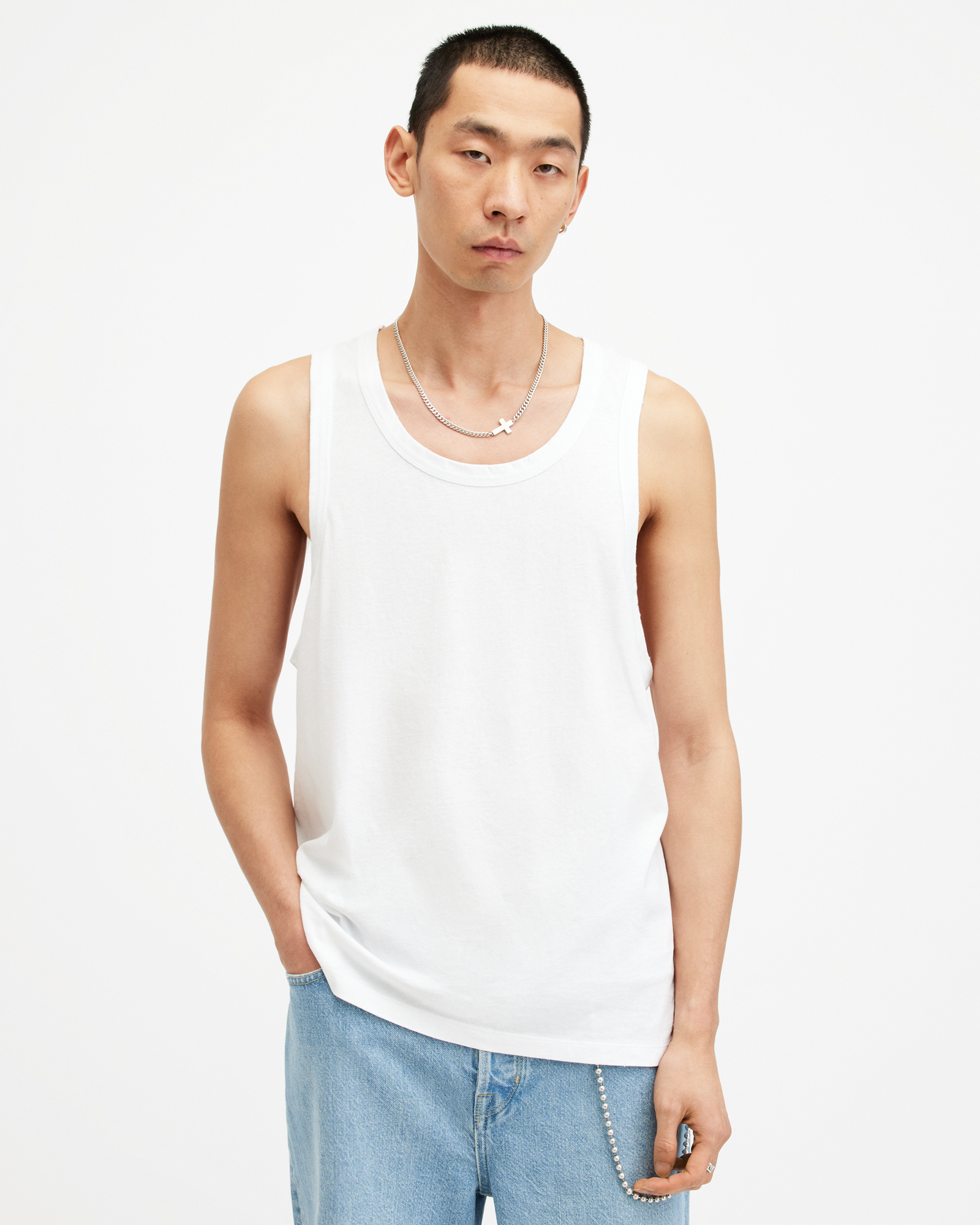 Shop Allsaints Kendrick Relaxed Fit Vest Top In Optic White