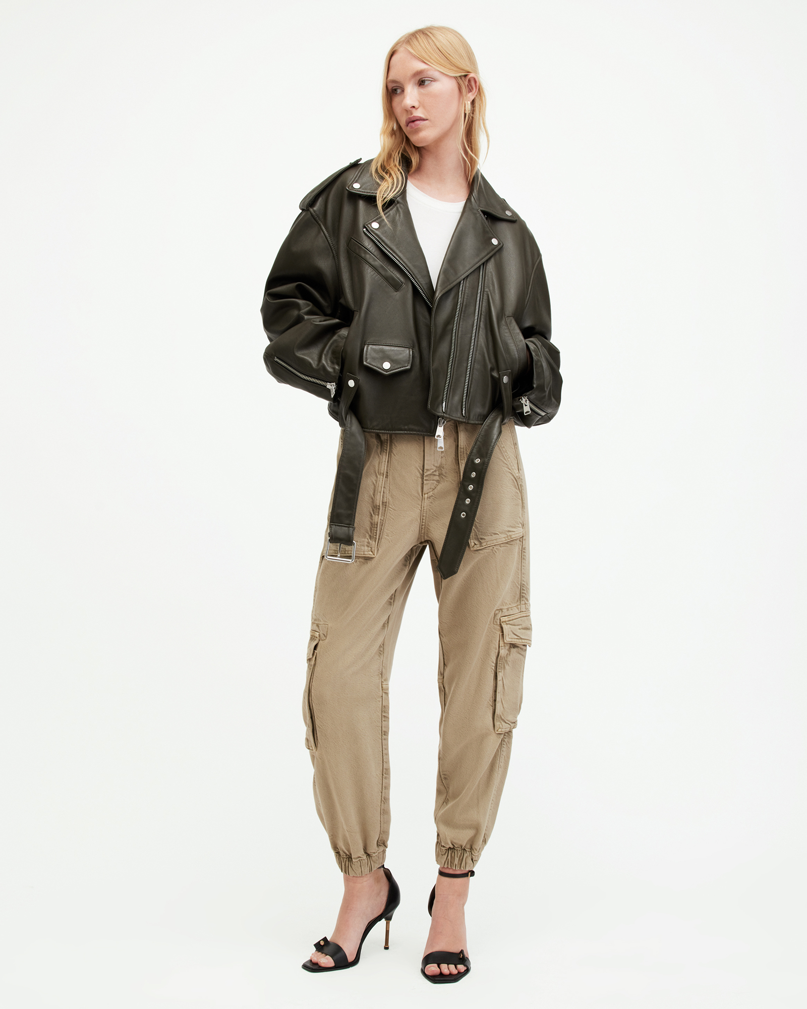 Frieda Tencel Tapered Cargo Pants WASHED OLIVE GREEN | ALLSAINTS US