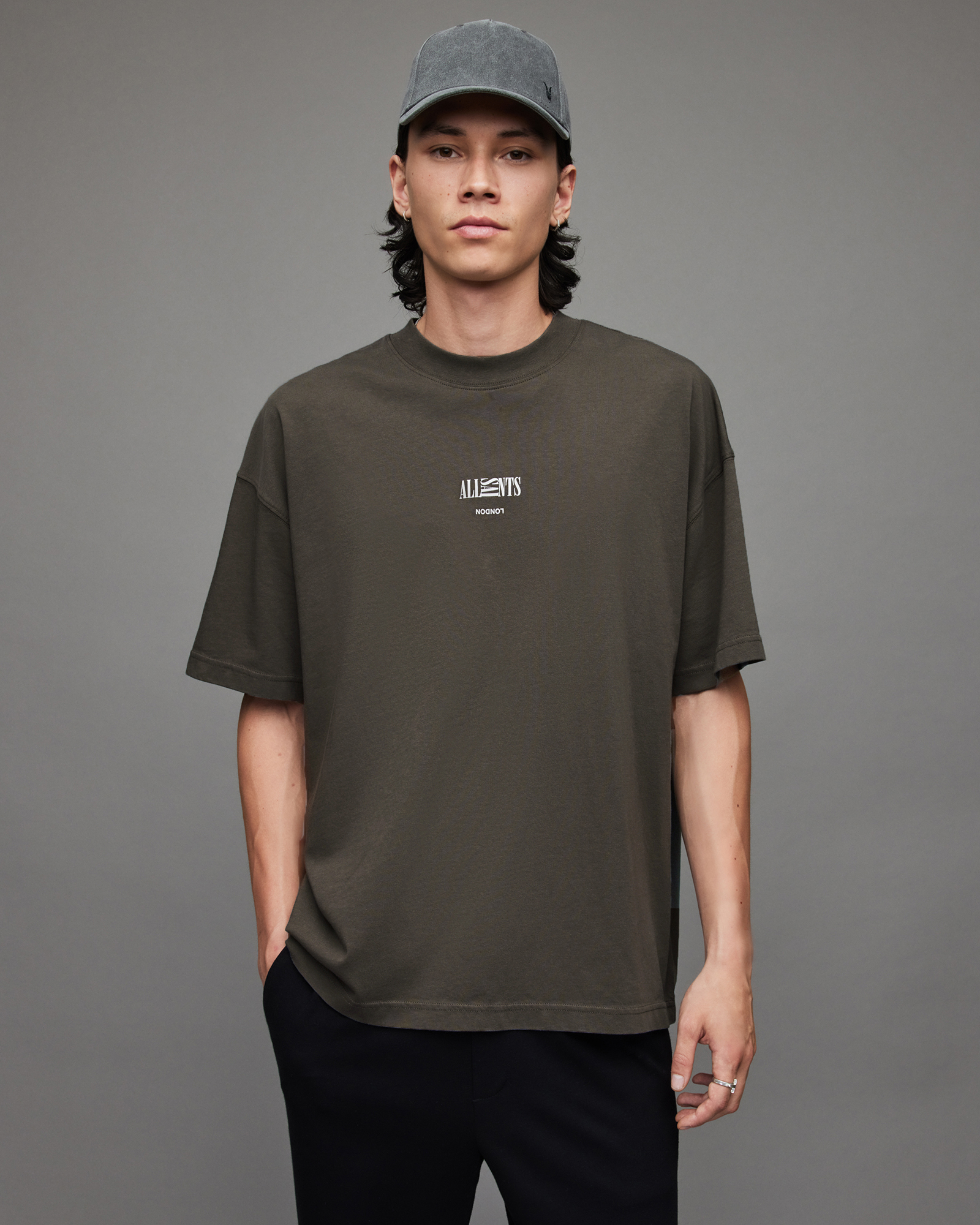 Burman Oversized Crew T-Shirt MEADOW BROWN | ALLSAINTS US