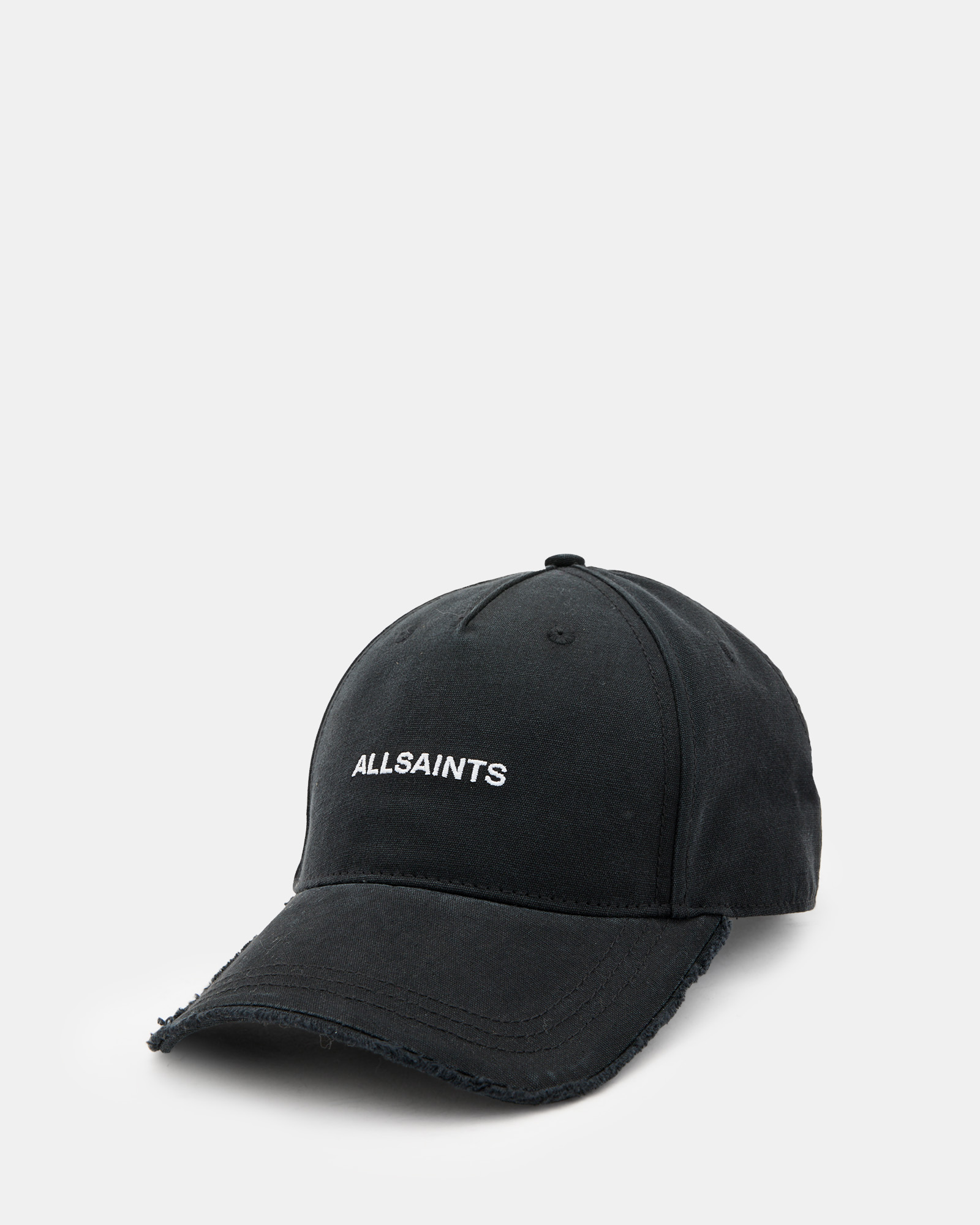 Bethnal Frayed Logo Baseball Cap Black/White | ALLSAINTS US