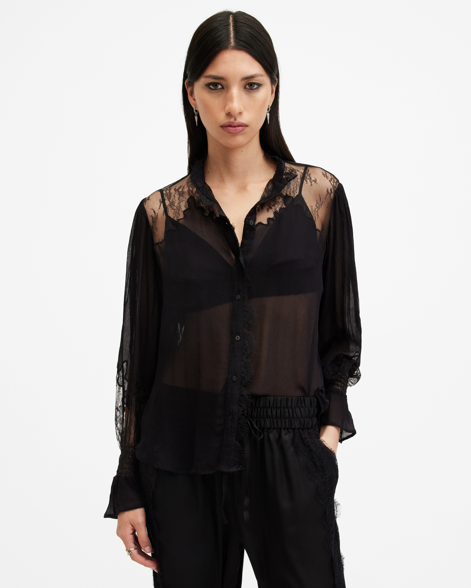 Allsaints deals Lorhaine Lace up Top